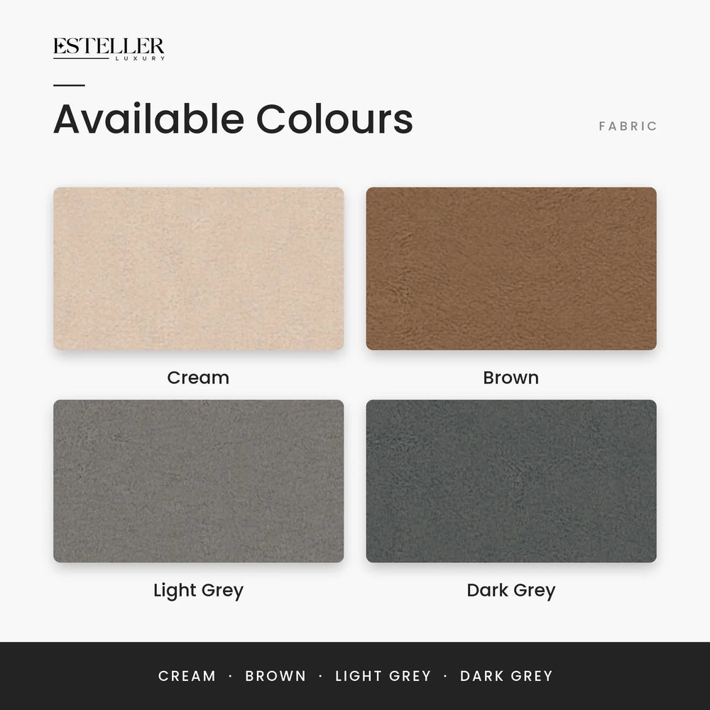 Available colours: Cream, Brown, Light Grey, Dark Grey