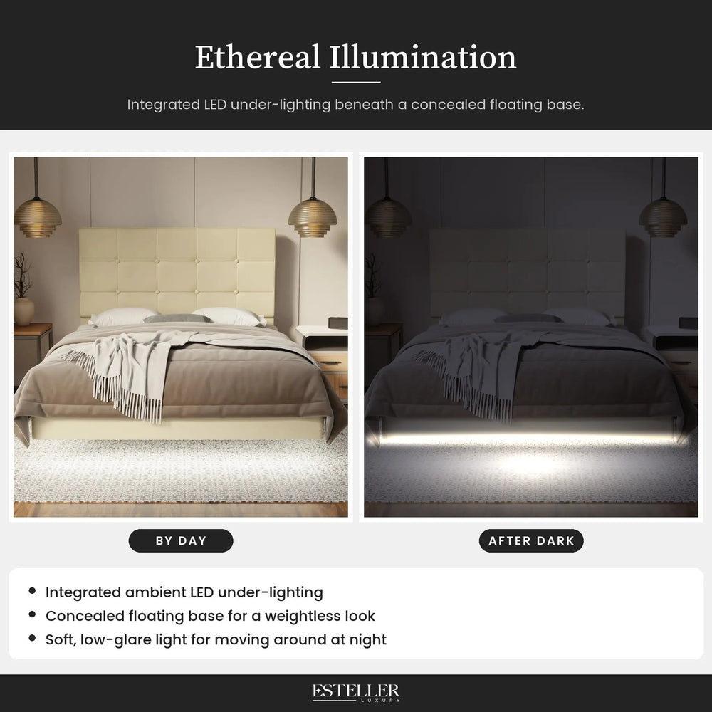 LED under-lighting by day and after dark