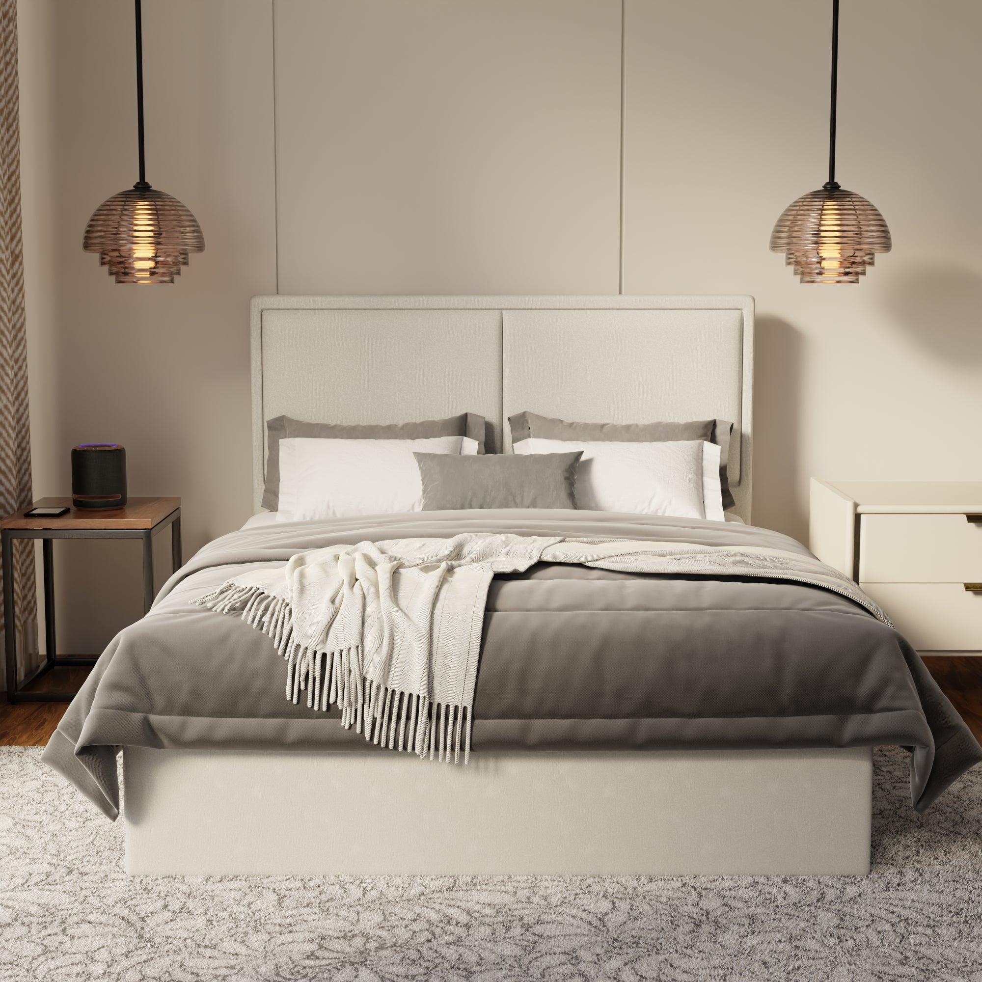 Bravelle Fabric Drawer Bed Frame (Water Repellent & Pet friendly) by Somnuz