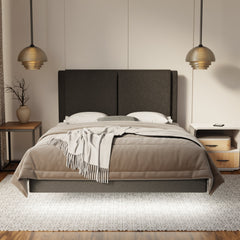 Vance Fabric Floating Bed Frame (Water Repellent, Pet Friendly & LED) SSE