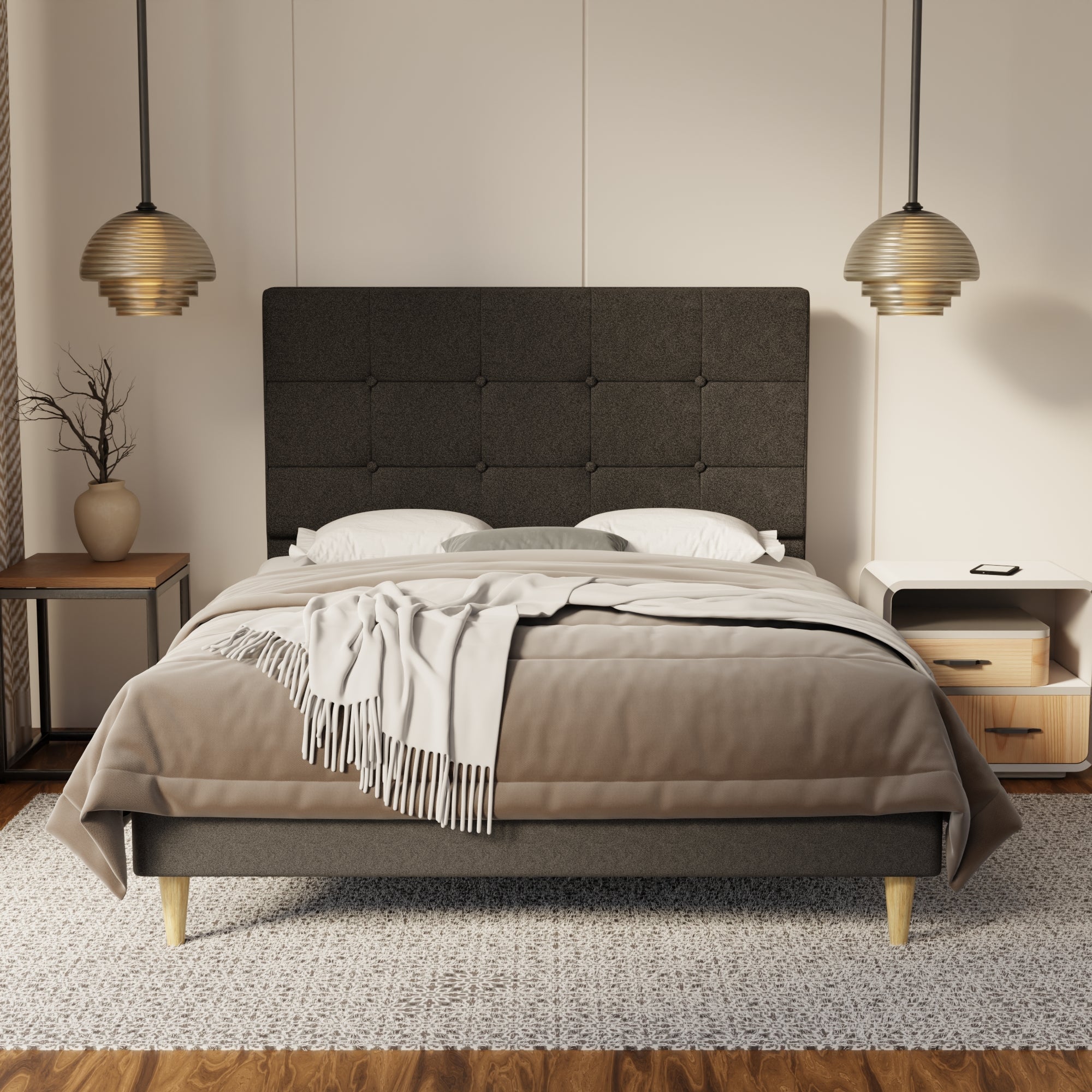 Theron Fabric Bed Frame (Water Repellent & Pet friendly) By Somnuz SSE