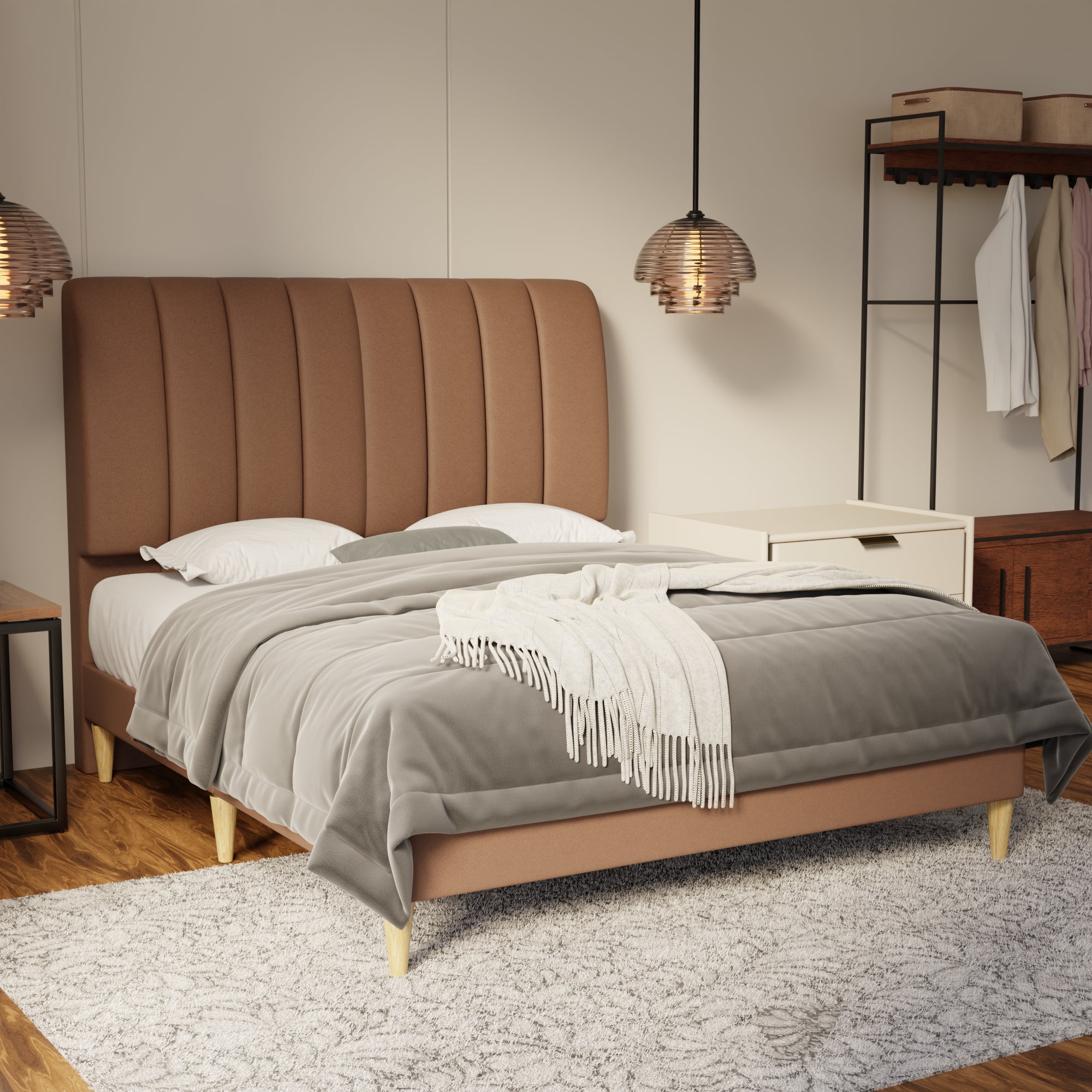 Trevino Fabric Bed Frame (Water Repellent & Pet friendly) by Somnuz