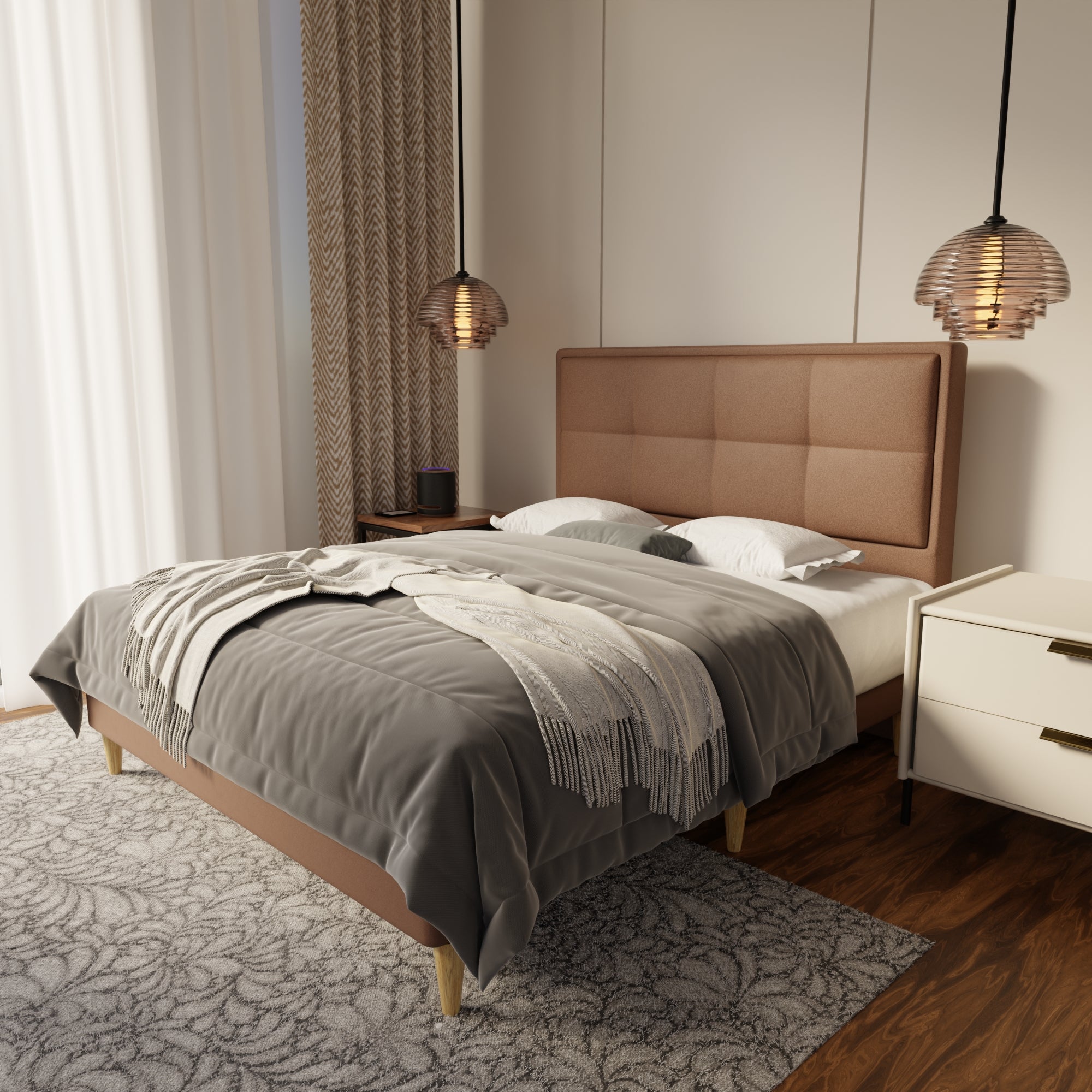 Solvane Fabric Bed Frame (Water Repellent & Pet friendly) by Somnuz