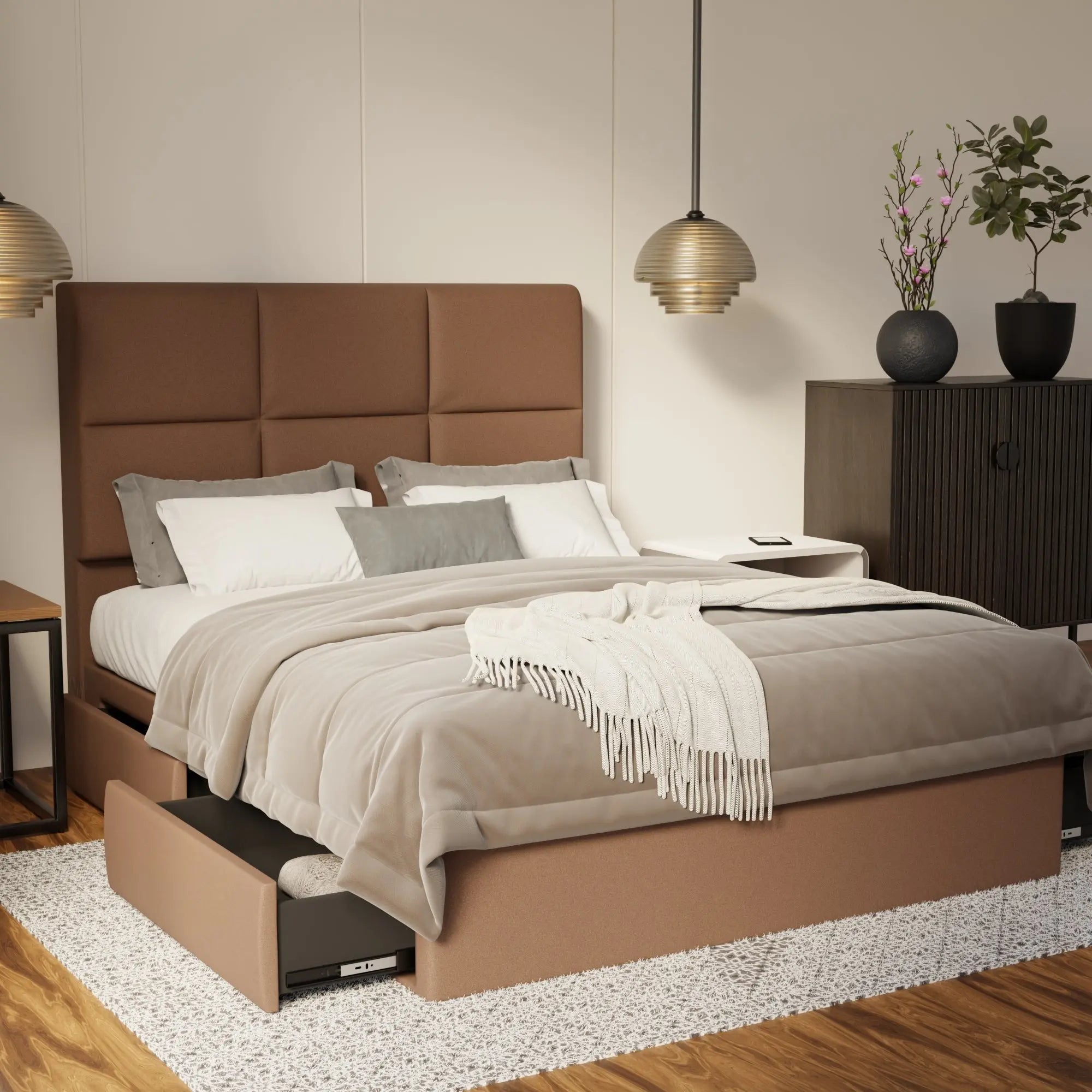 Caspian Fabric Drawer Bed Frame (Water Repellent & Pet friendly) SSE