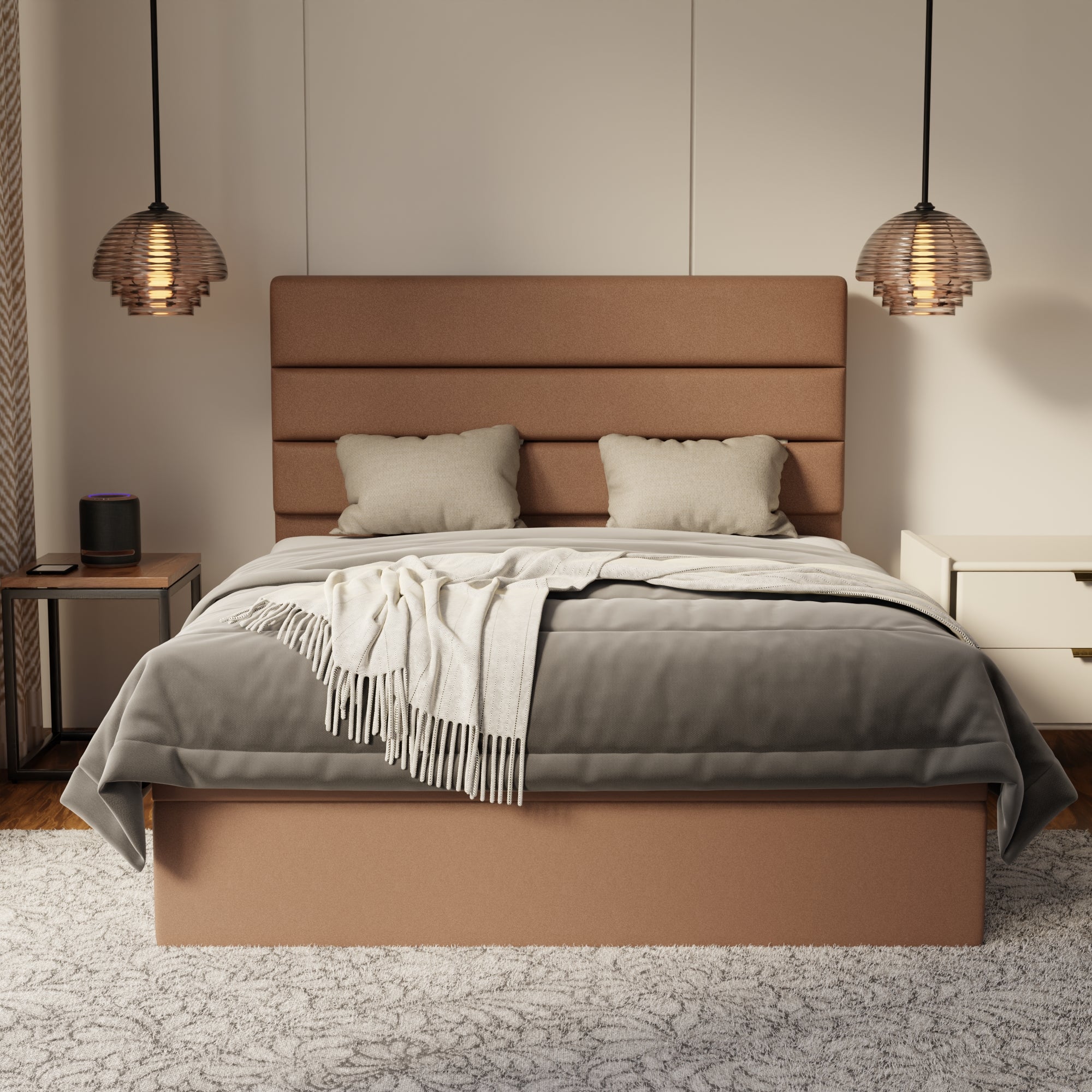Corlune Fabric Storage Bed Frame (Water Repellent & Pet Friendly) by Somnuz