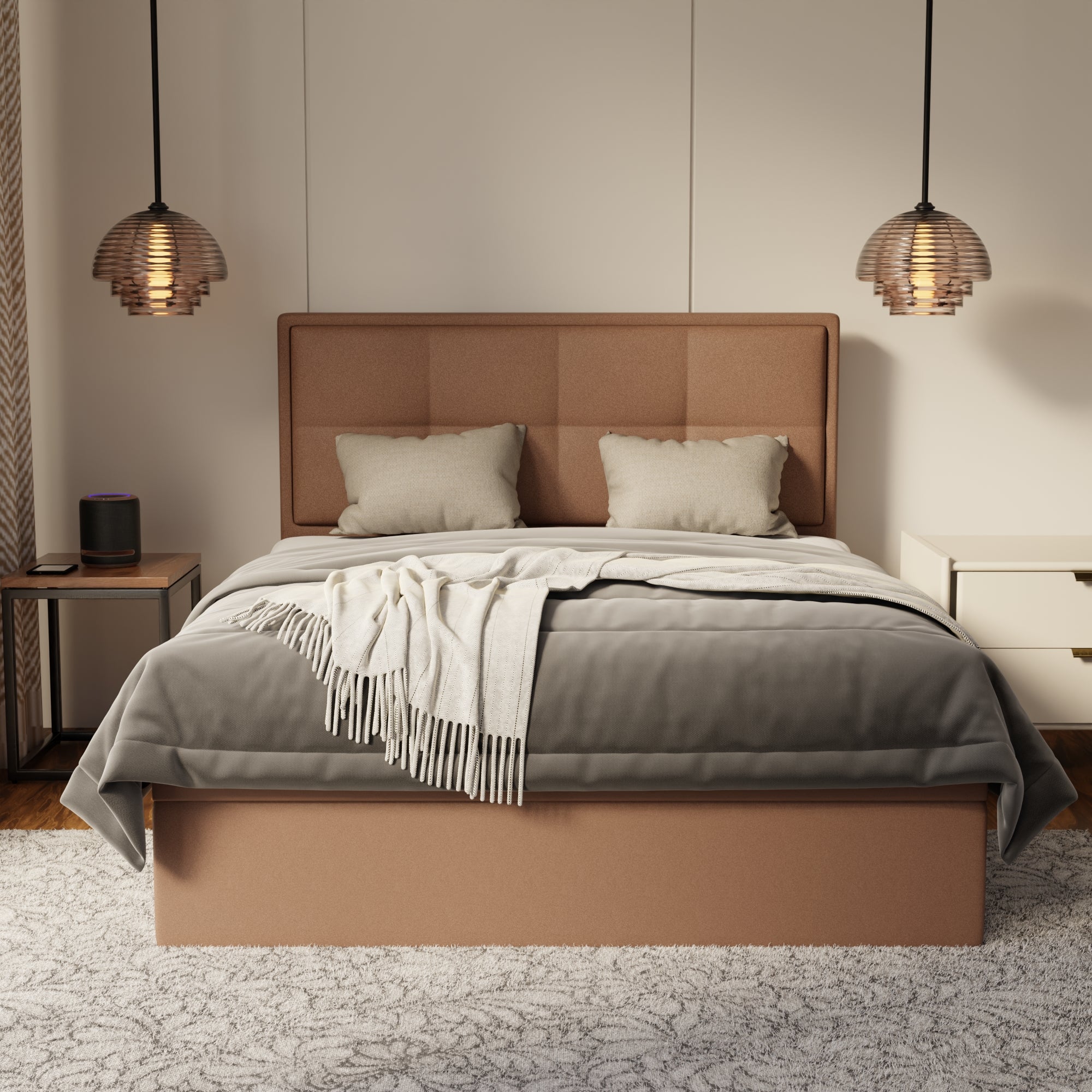 Solvane Fabric Storage Bed Frame (Water Repellent & Pet Friendly) by Somnuz