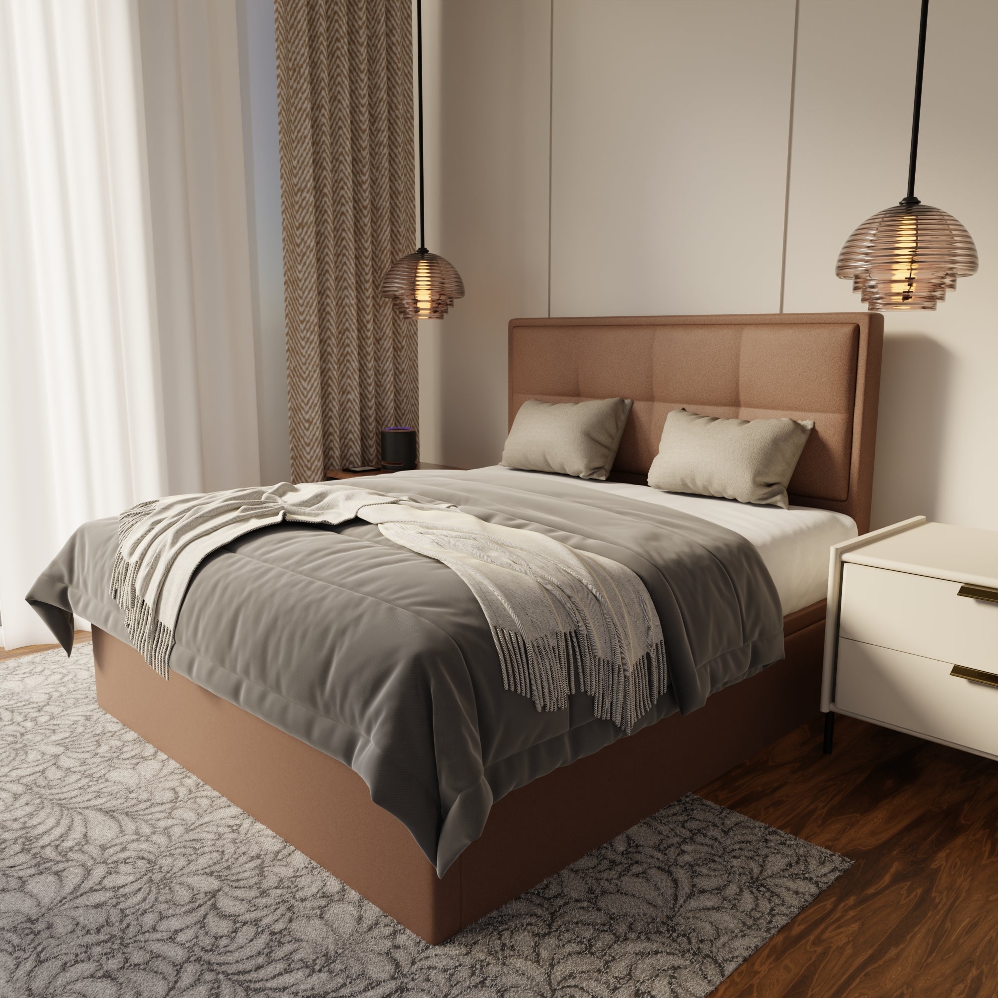Solvane Fabric Storage Bed Frame (Water Repellent & Pet Friendly) by Somnuz