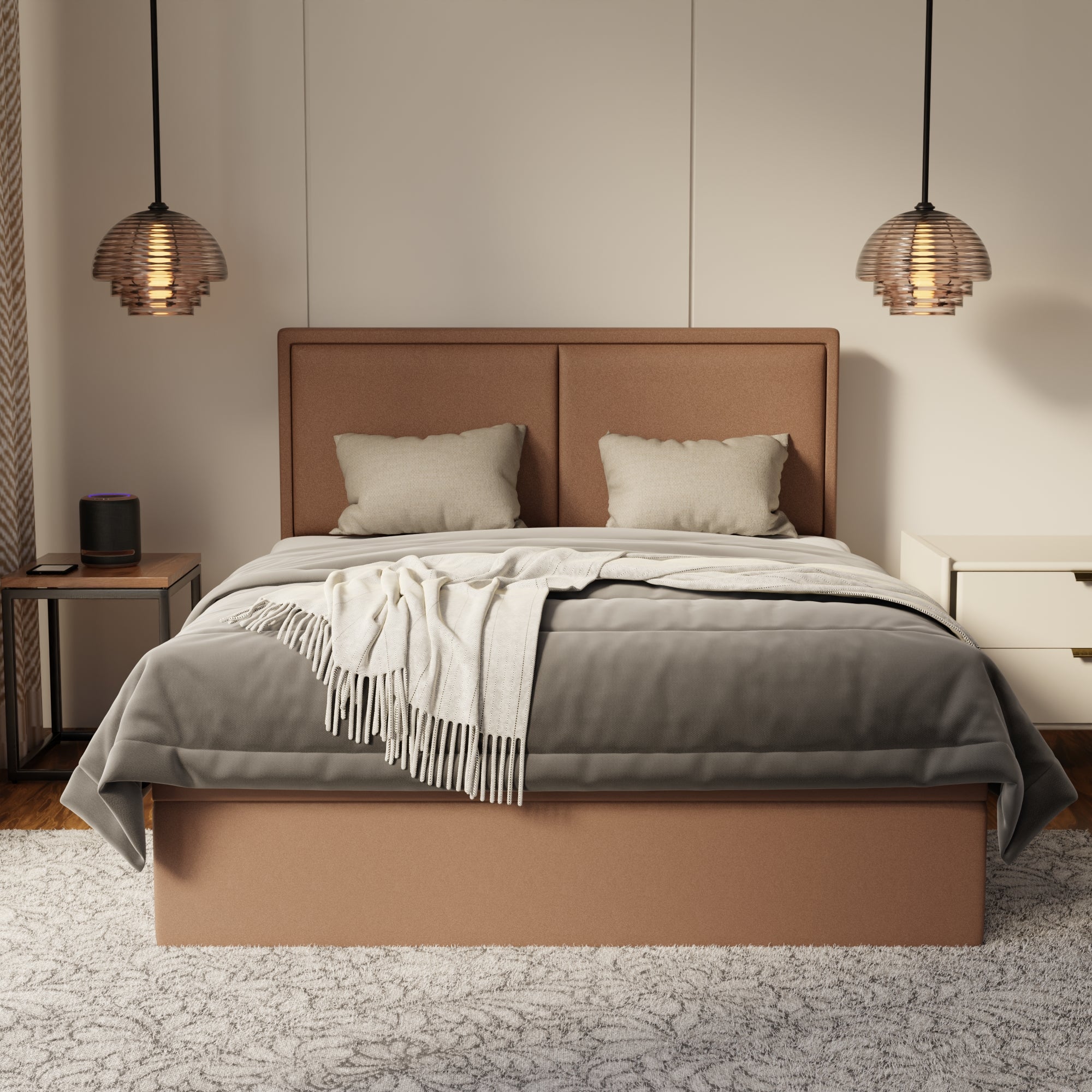 Bravelle Fabric Storage Bed Frame (Water Repellent & Pet Friendly) by Somnuz