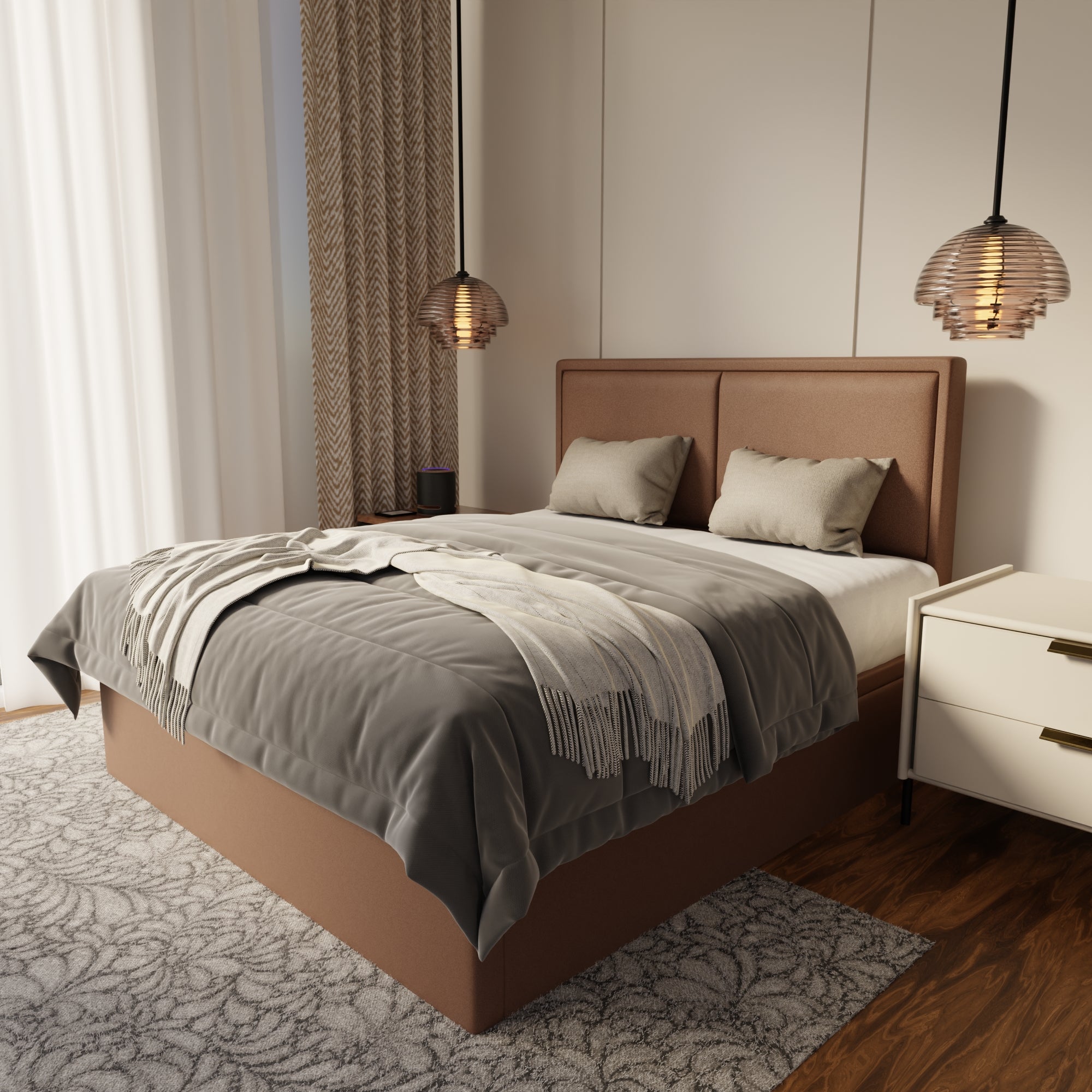 Bravelle Fabric Storage Bed Frame (Water Repellent & Pet Friendly) by Somnuz