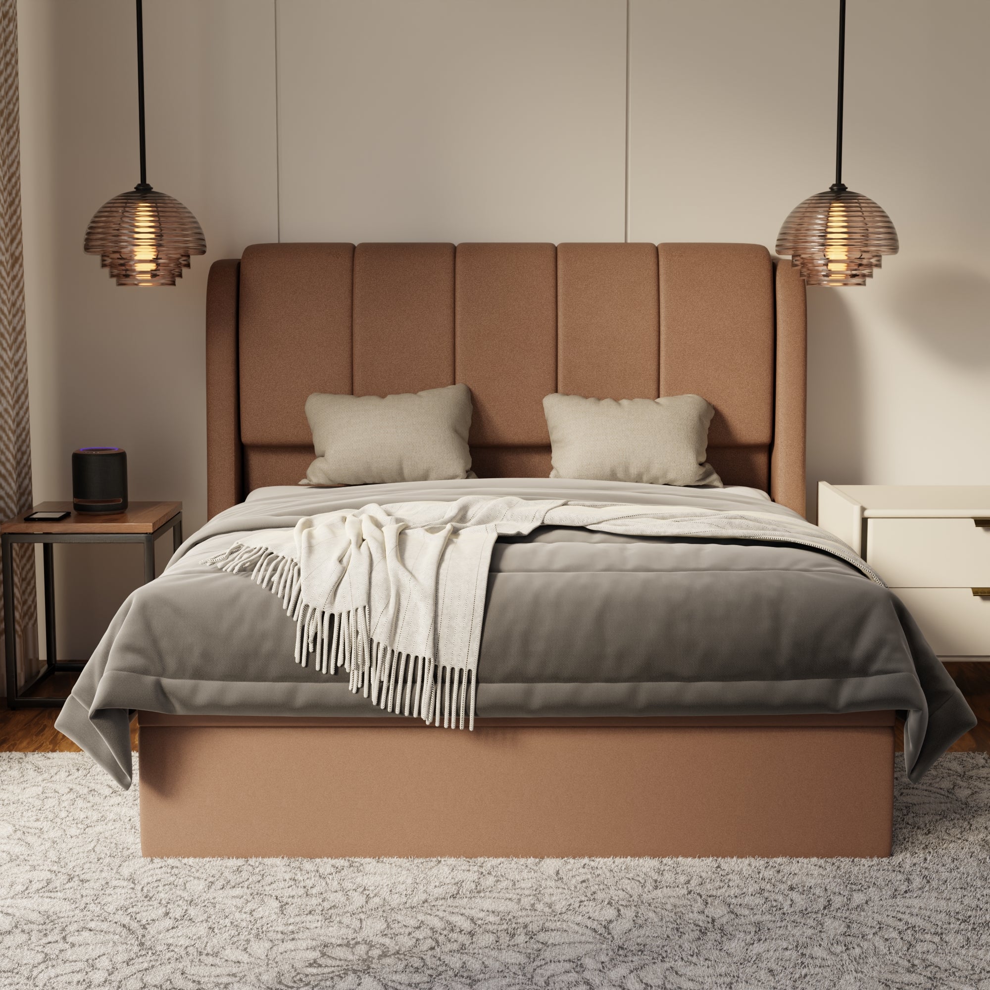Brinley Fabric Storage Bed Frame (Water Repellent & Pet Friendly) by Somnuz