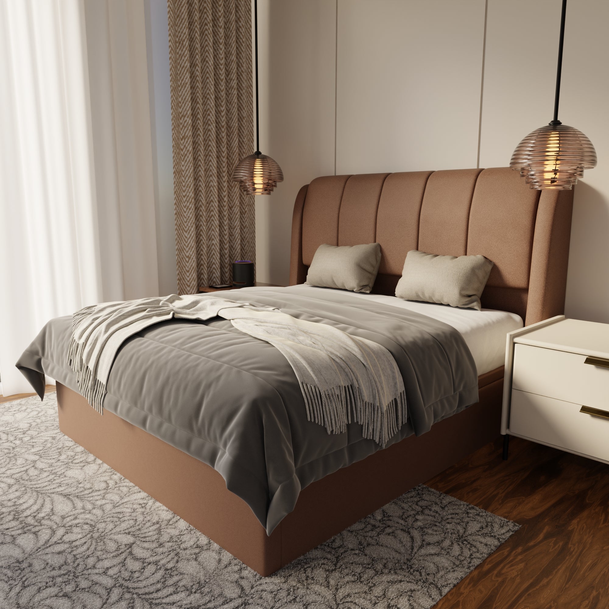 Brinley Fabric Storage Bed Frame (Water Repellent & Pet Friendly) by Somnuz