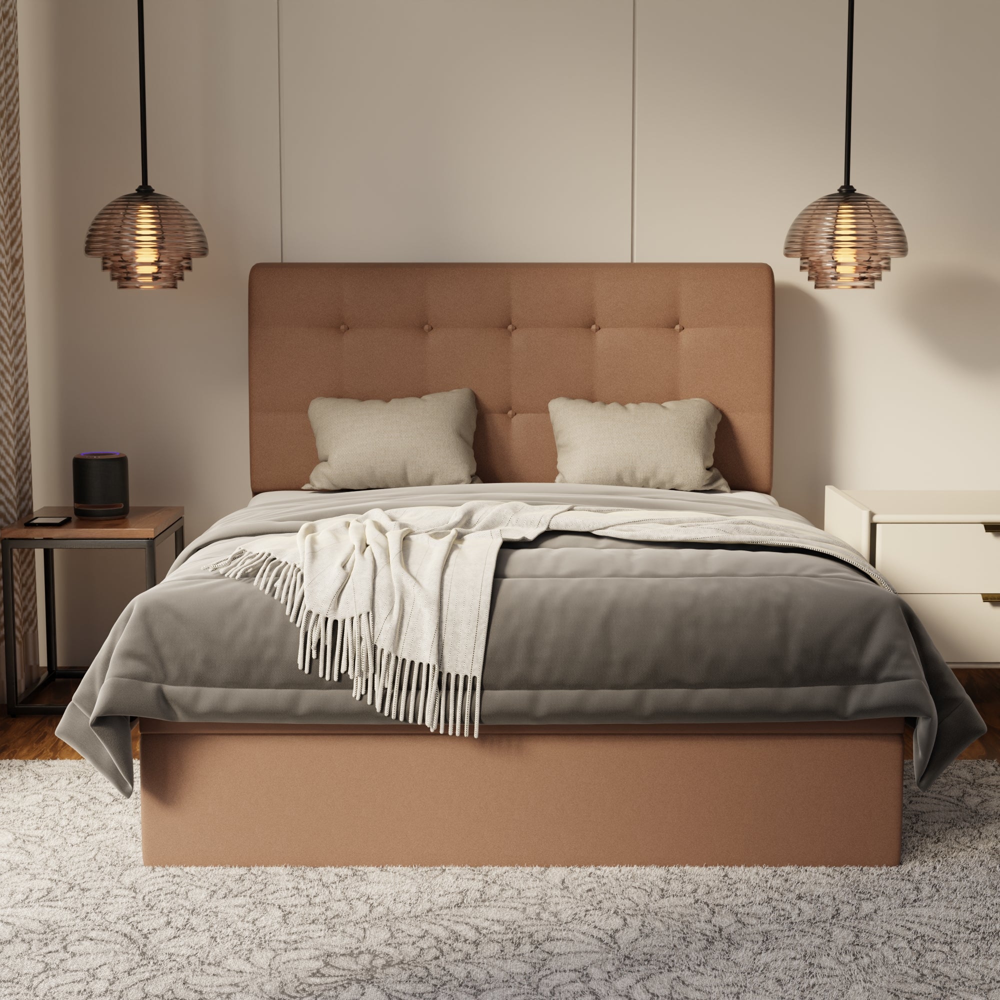Endora Fabric Storage Bed Frame (Water Repellent & Pet Friendly) by Somnuz