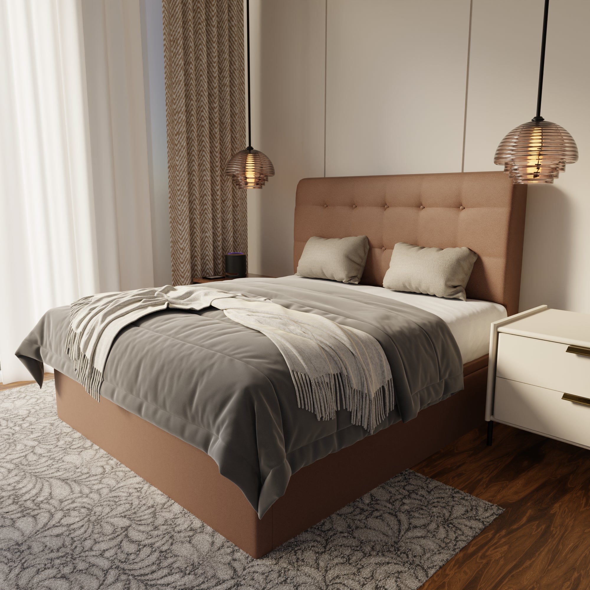 Endora Fabric Storage Bed Frame (Water Repellent & Pet Friendly) by Somnuz