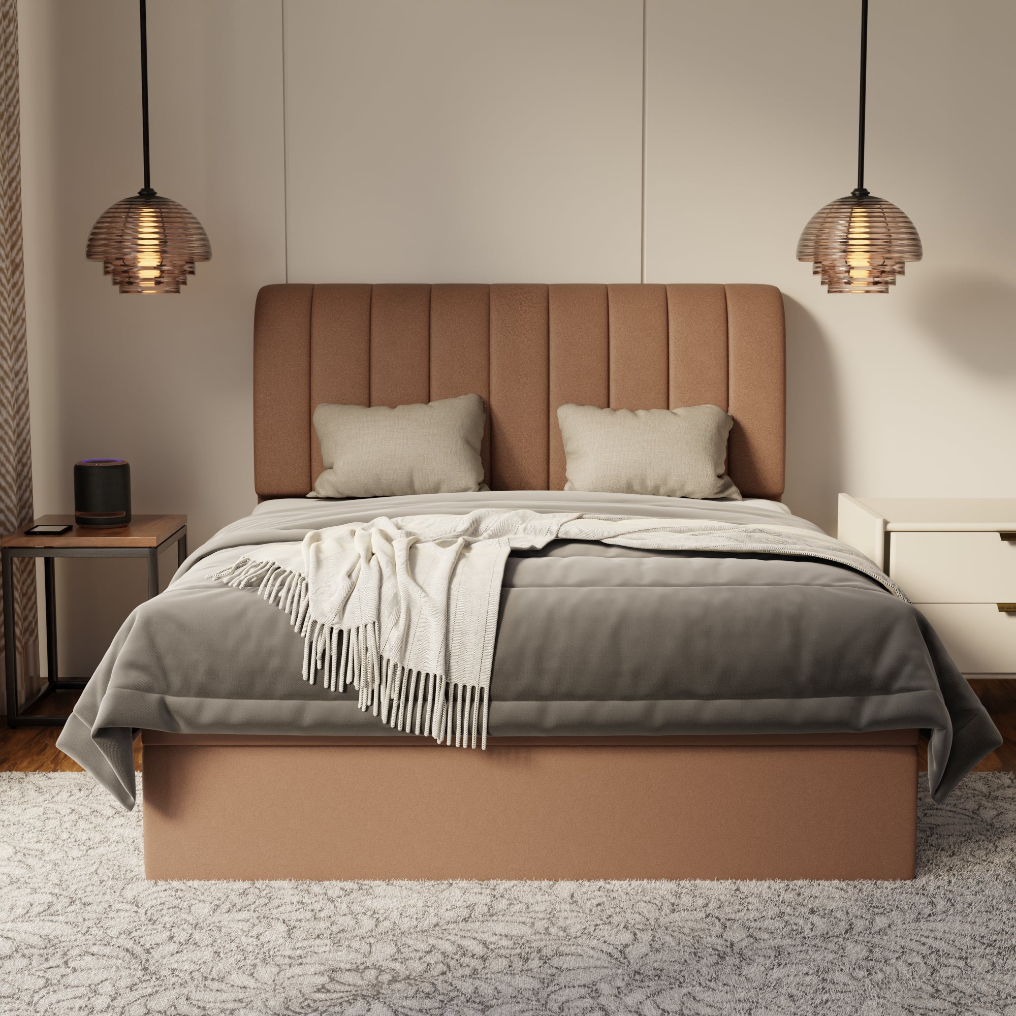 Kuro Fabric Storage Bed Frame (Water Repellent & Pet Friendly) by Somnuz