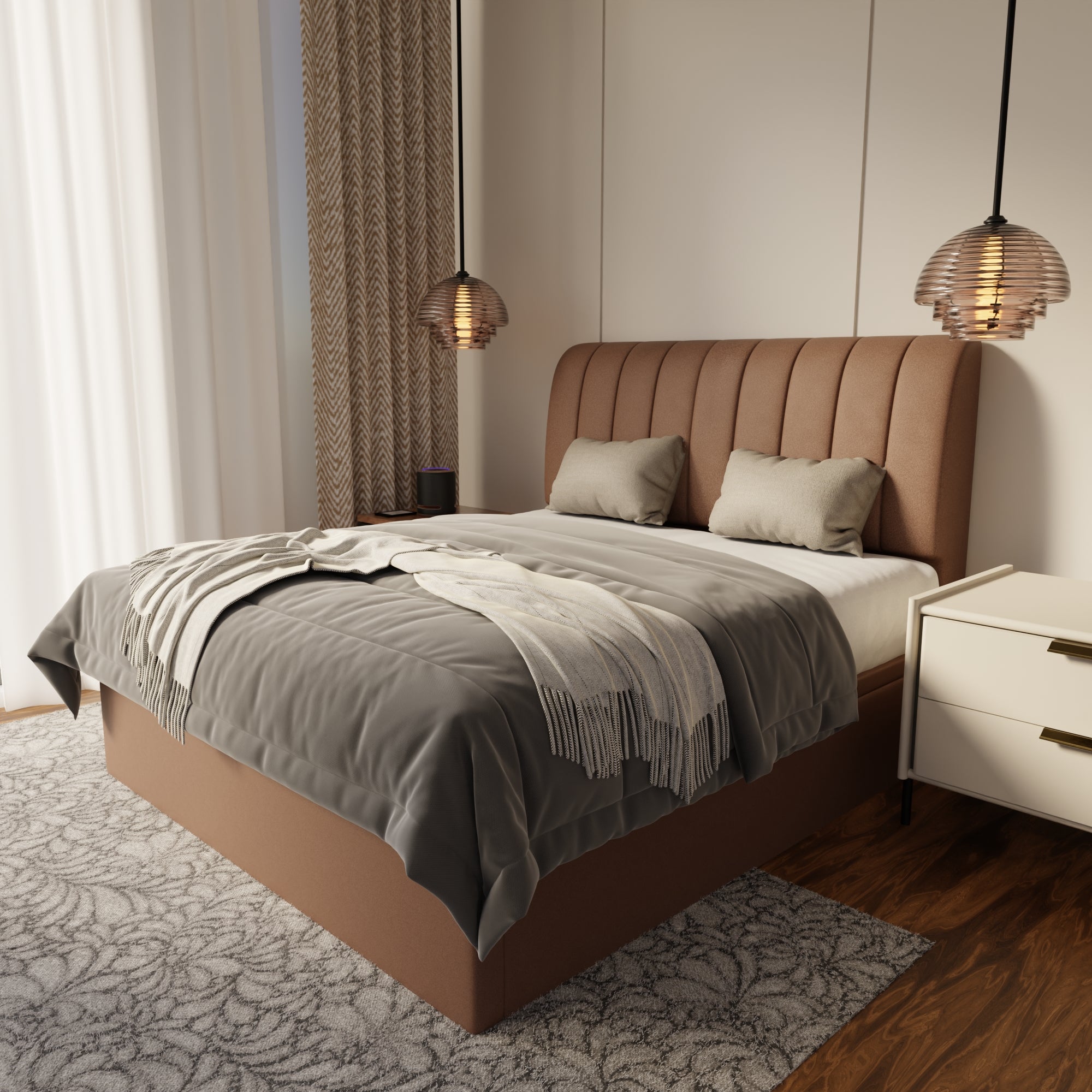 Kuro Fabric Storage Bed Frame (Water Repellent & Pet Friendly) by Somnuz