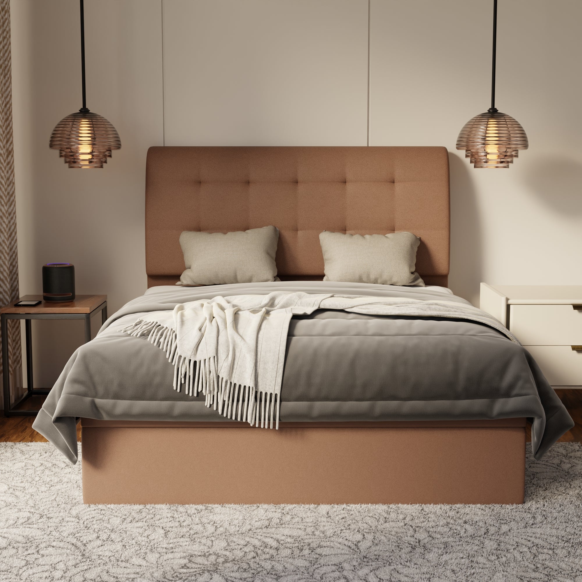 Haldor Fabric Storage Bed Frame (Water Repellent & Pet Friendly) by Somnuz