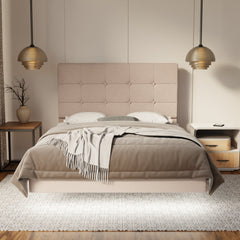 Theron Fabric Floating Bed Frame (Water Repellent, Pet Friendly & LED) SSE