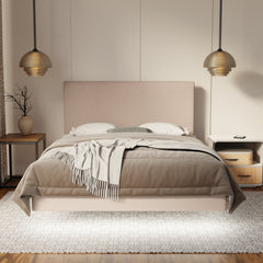 Kira Fabric Floating Bed Frame (Water Repellent, Pet Friendly & LED) SSE