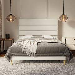 Corlune Fabric Bed Frame (Water Repellent & Pet friendly) by Somnuz