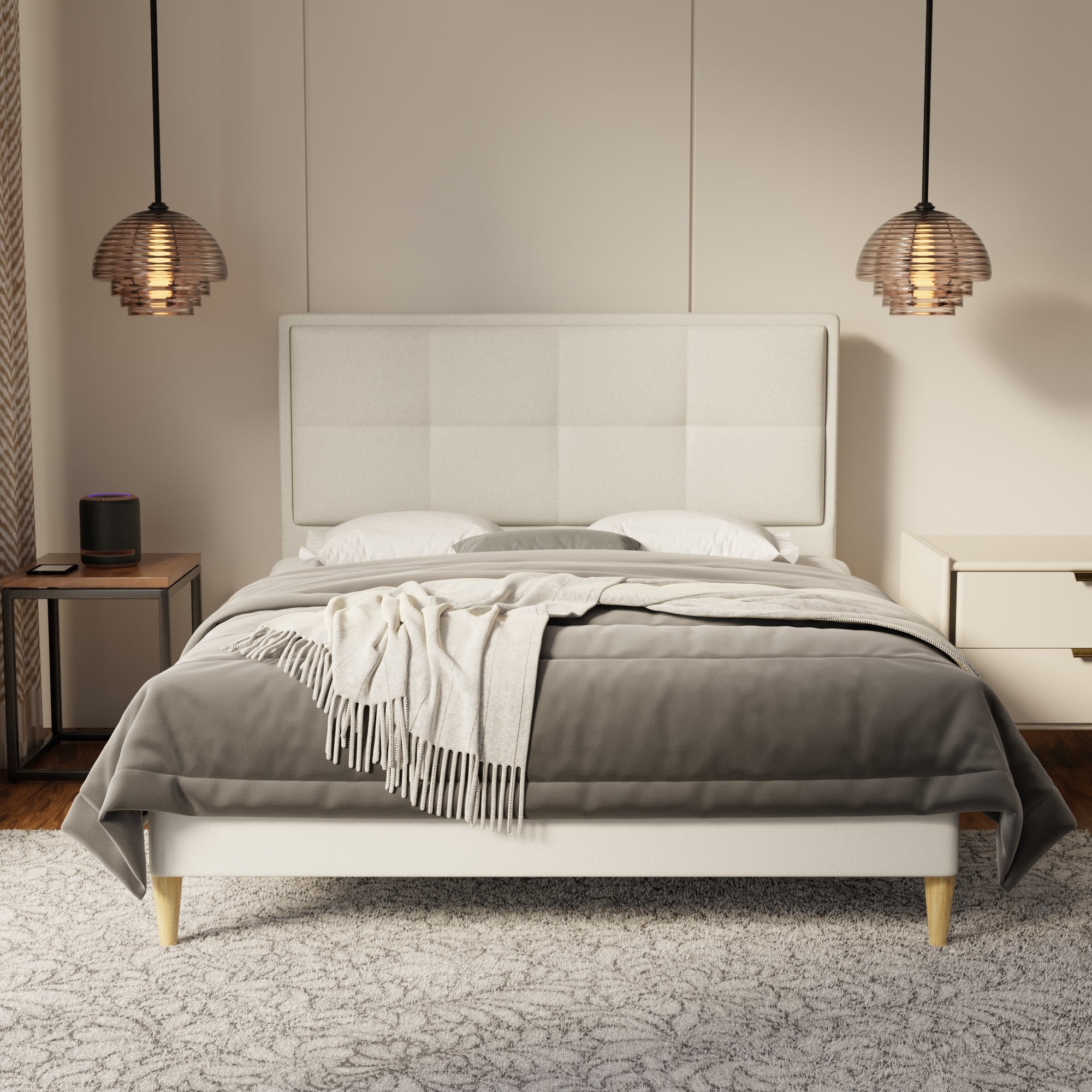 Solvane Fabric Bed Frame (Water Repellent & Pet friendly) by Somnuz