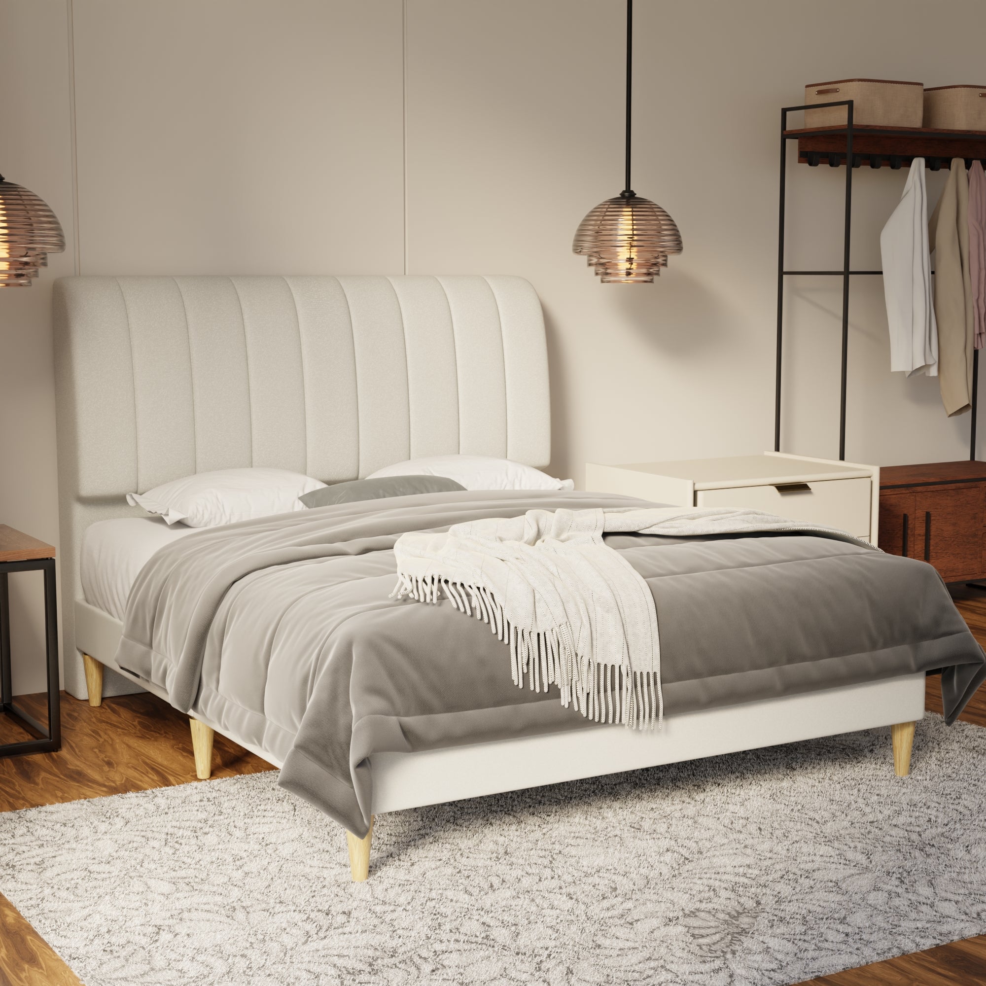 Kuro Fabric Bed Frame (Water Repellent & Pet friendly) by Somnuz