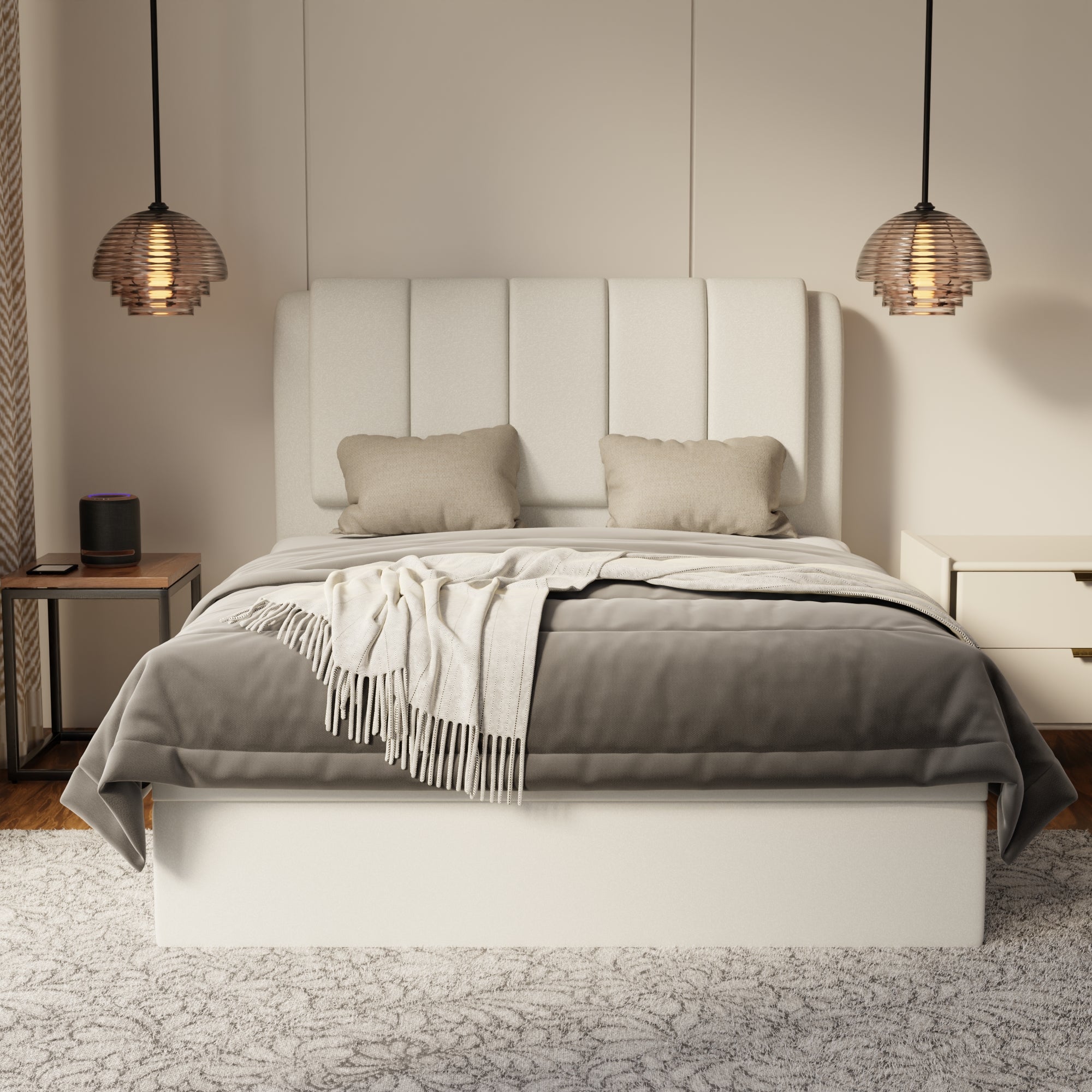 Asteron Fabric Storage Bed Frame (Water Repellent & Pet Friendly) by Somnuz