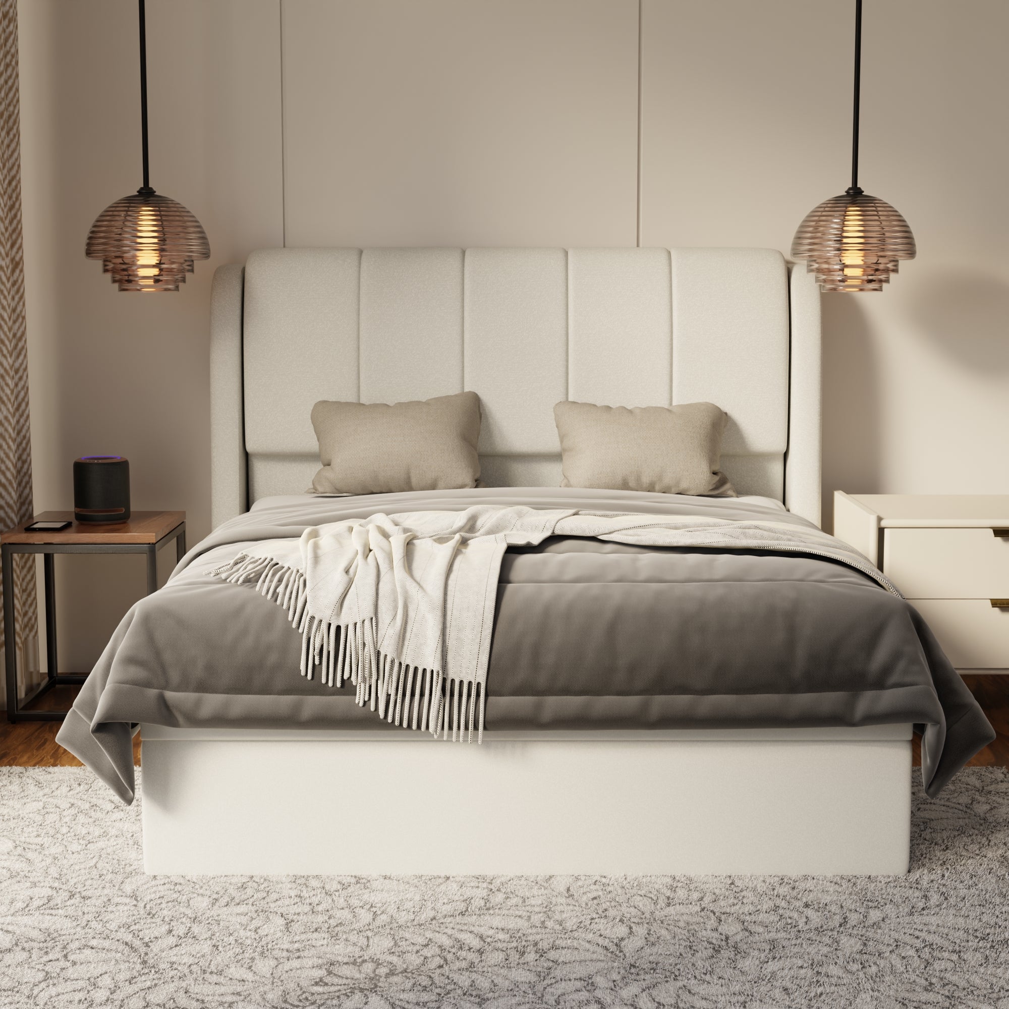 Brinley Fabric Storage Bed Frame (Water Repellent & Pet Friendly) by Somnuz