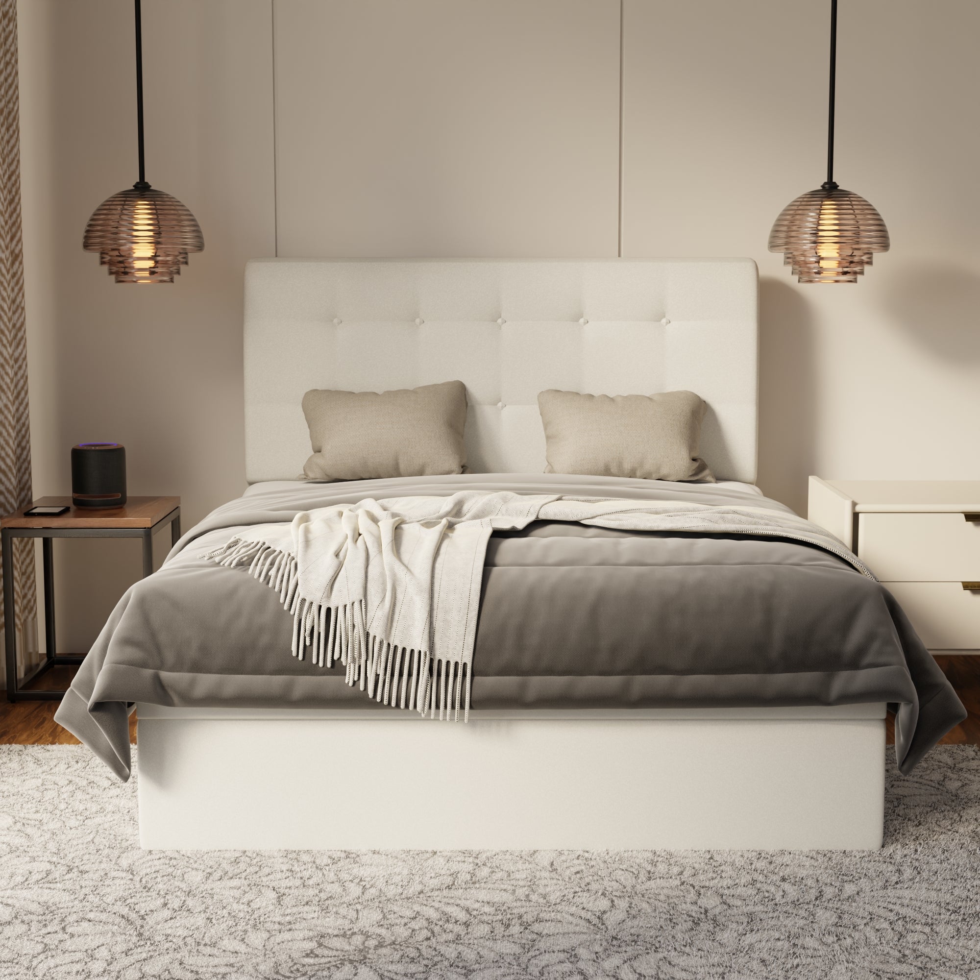 Endora Fabric Storage Bed Frame (Water Repellent & Pet Friendly) by Somnuz