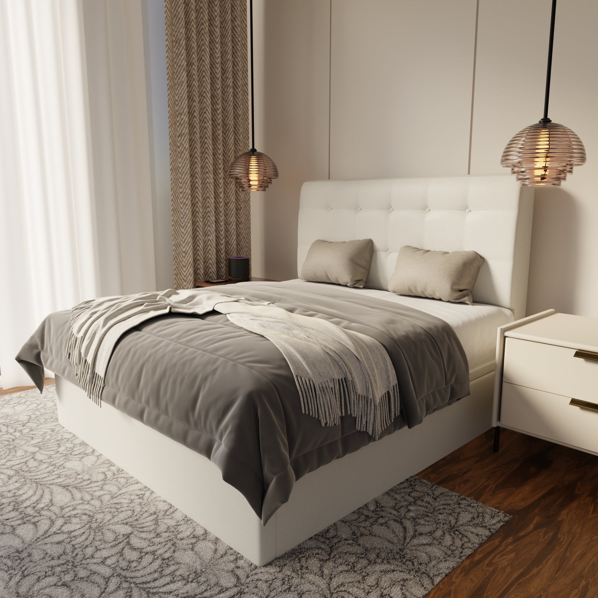 Endora Fabric Storage Bed Frame (Water Repellent & Pet Friendly) by Somnuz