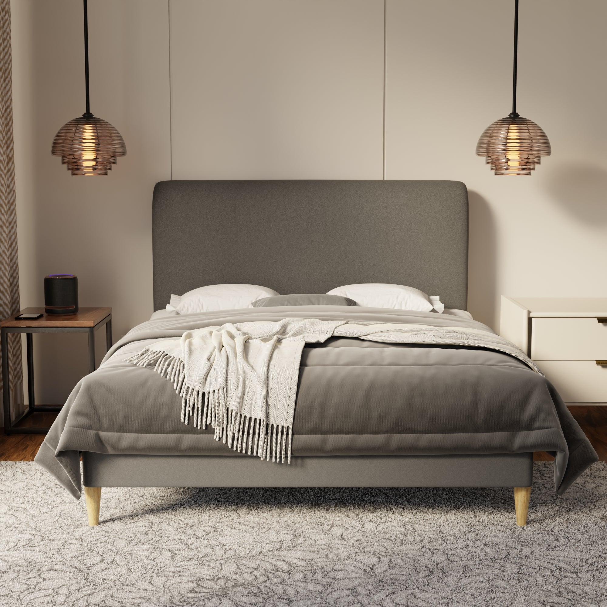 Vintaro Fabric Bed Frame (Water Repellent & Pet friendly) by Somnuz
