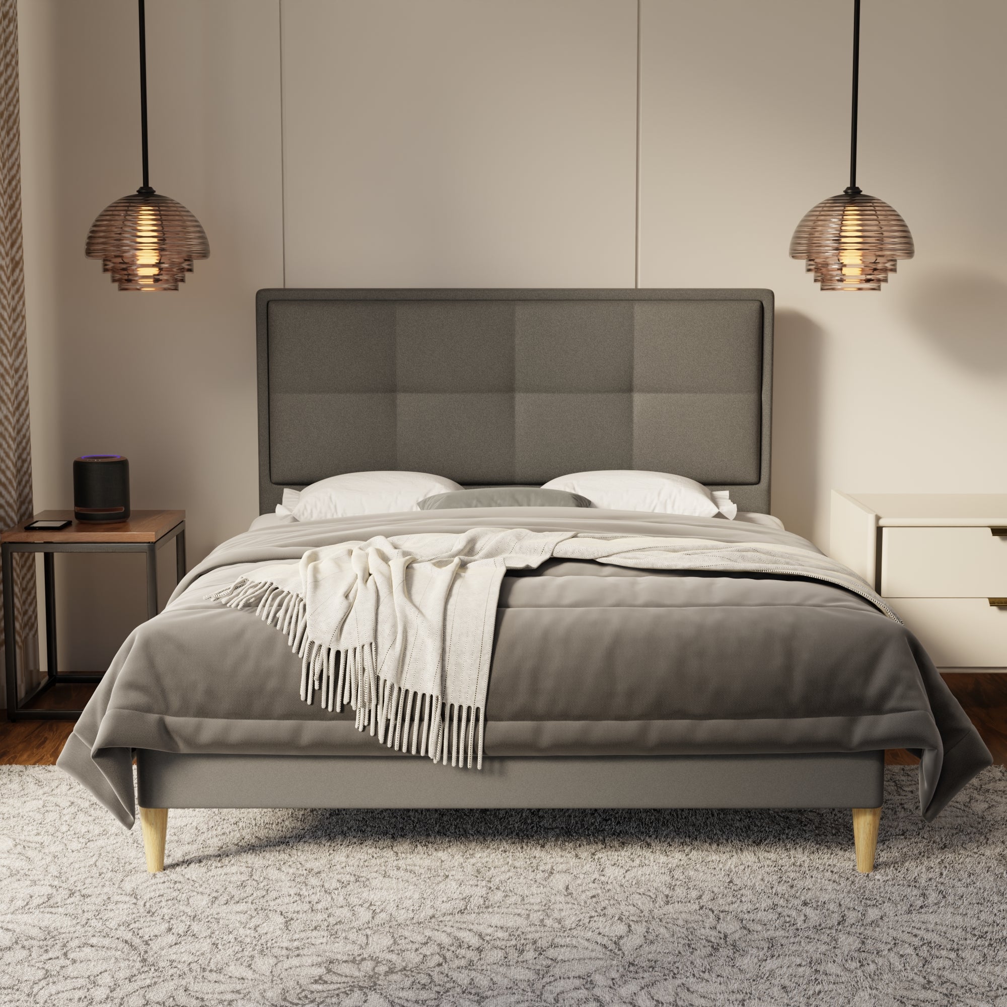Solvane Fabric Bed Frame (Water Repellent & Pet friendly) by Somnuz