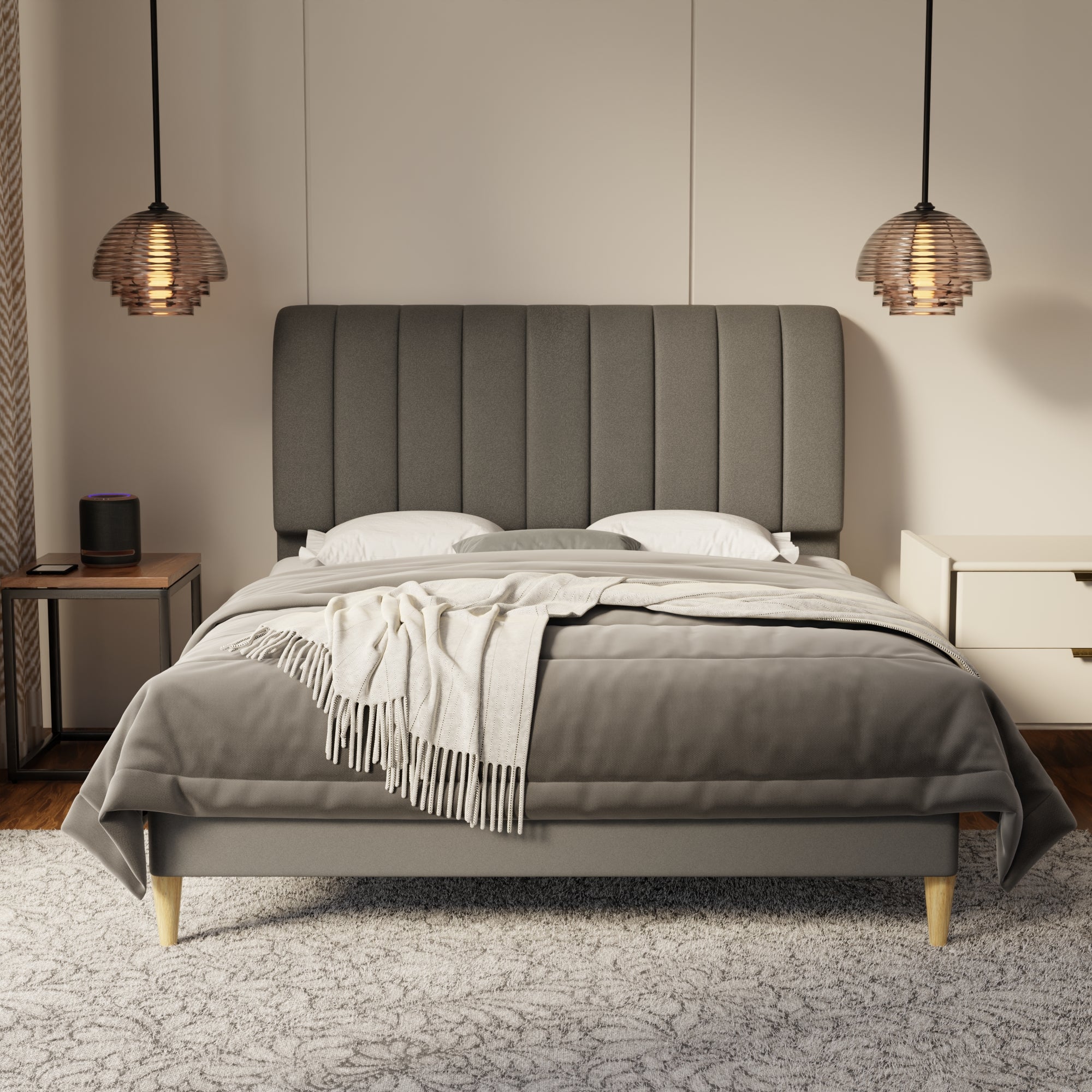 Kuro Fabric Bed Frame (Water Repellent & Pet friendly) by Somnuz