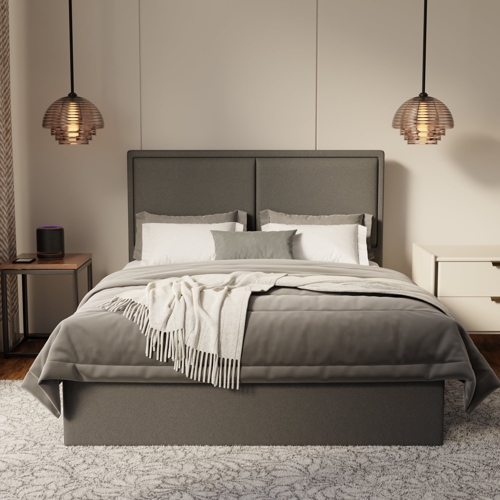 Bravelle Fabric Drawer Bed Frame (Water Repellent & Pet friendly) by Somnuz