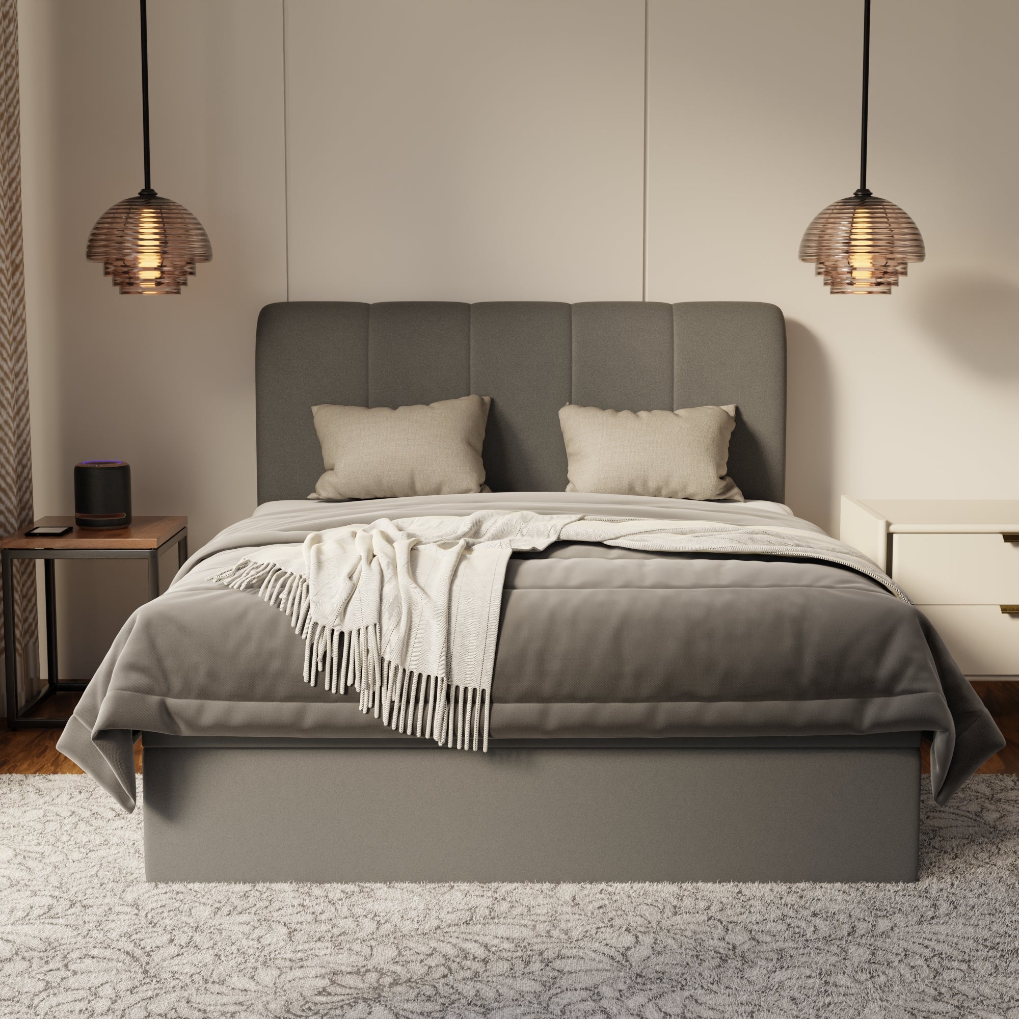 Caldrin Fabric Storage Bed Frame (Water Repellent & Pet Friendly) by Somnuz