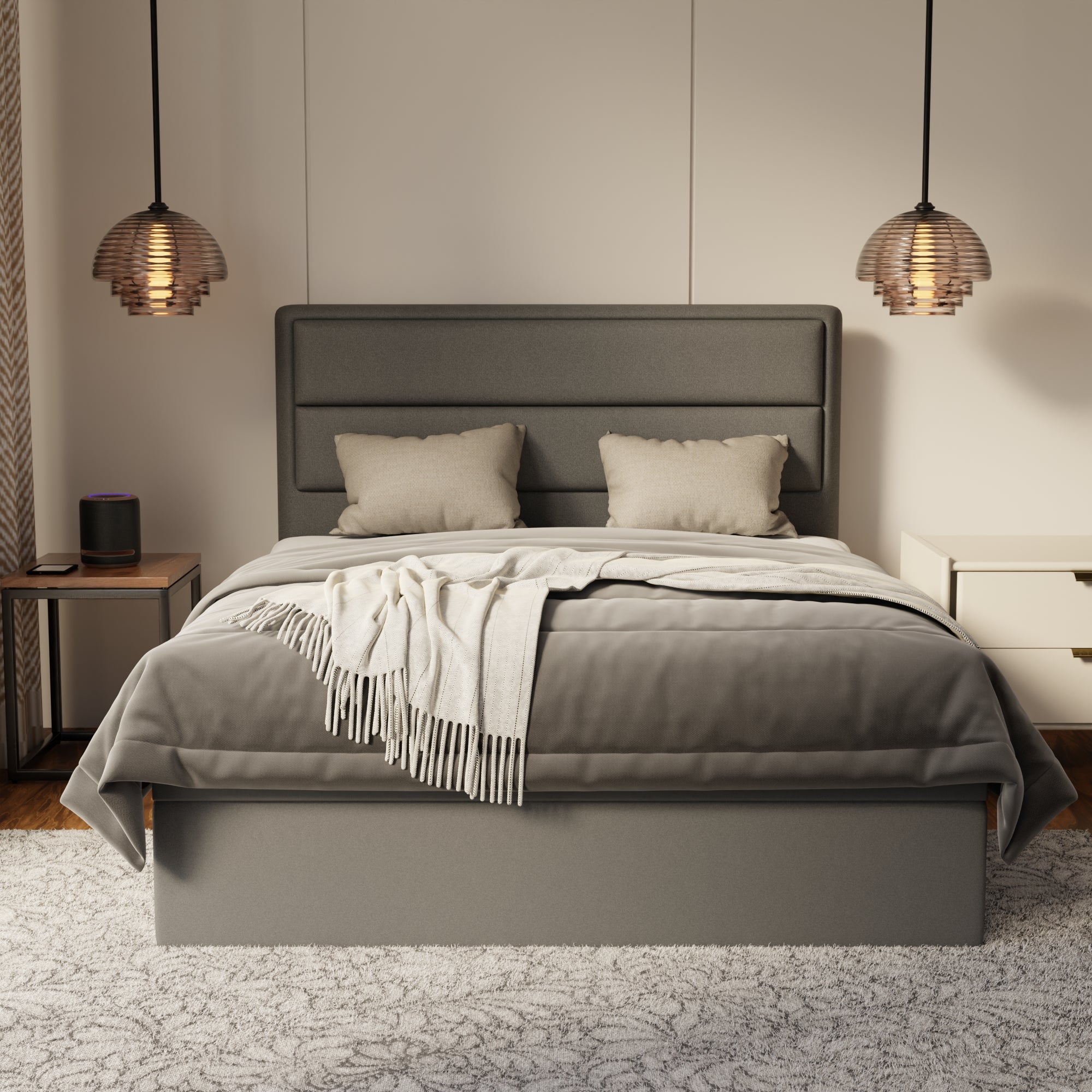 Zorvain Fabric Storage Bed Frame (Water Repellent & Pet Friendly) by Somnuz