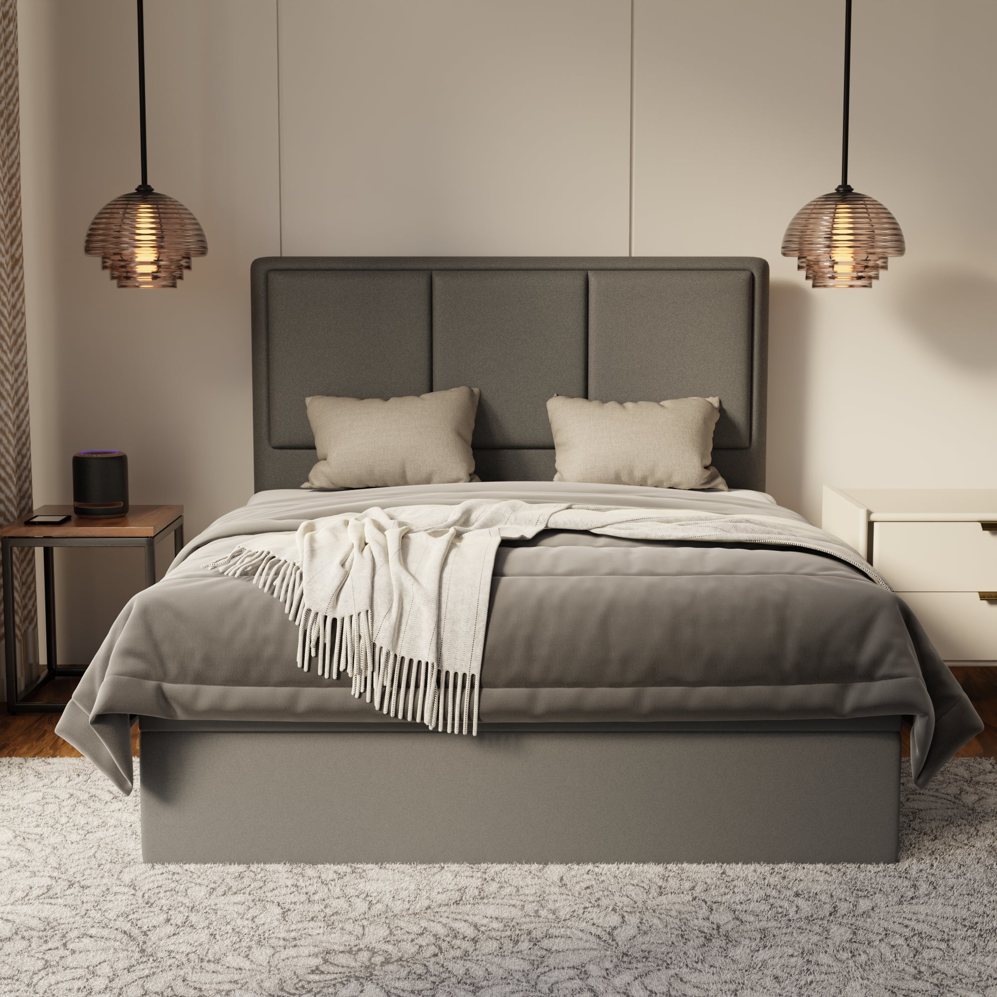 Velmira Fabric Storage Bed Frame (Water Repellent & Pet Friendly) by Somnuz