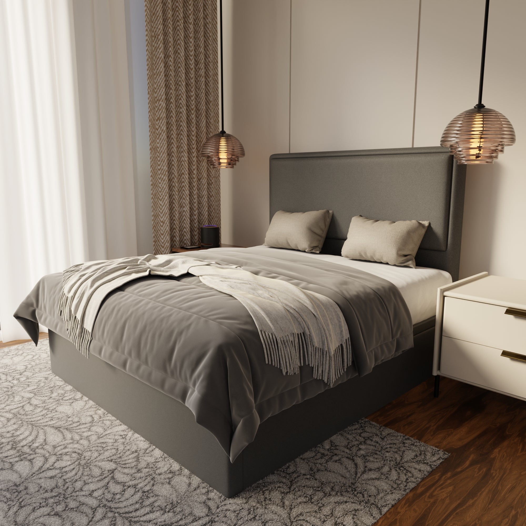 Shiro Fabric Storage Bed Frame (Water Repellent & Pet Friendly) by Somnuz