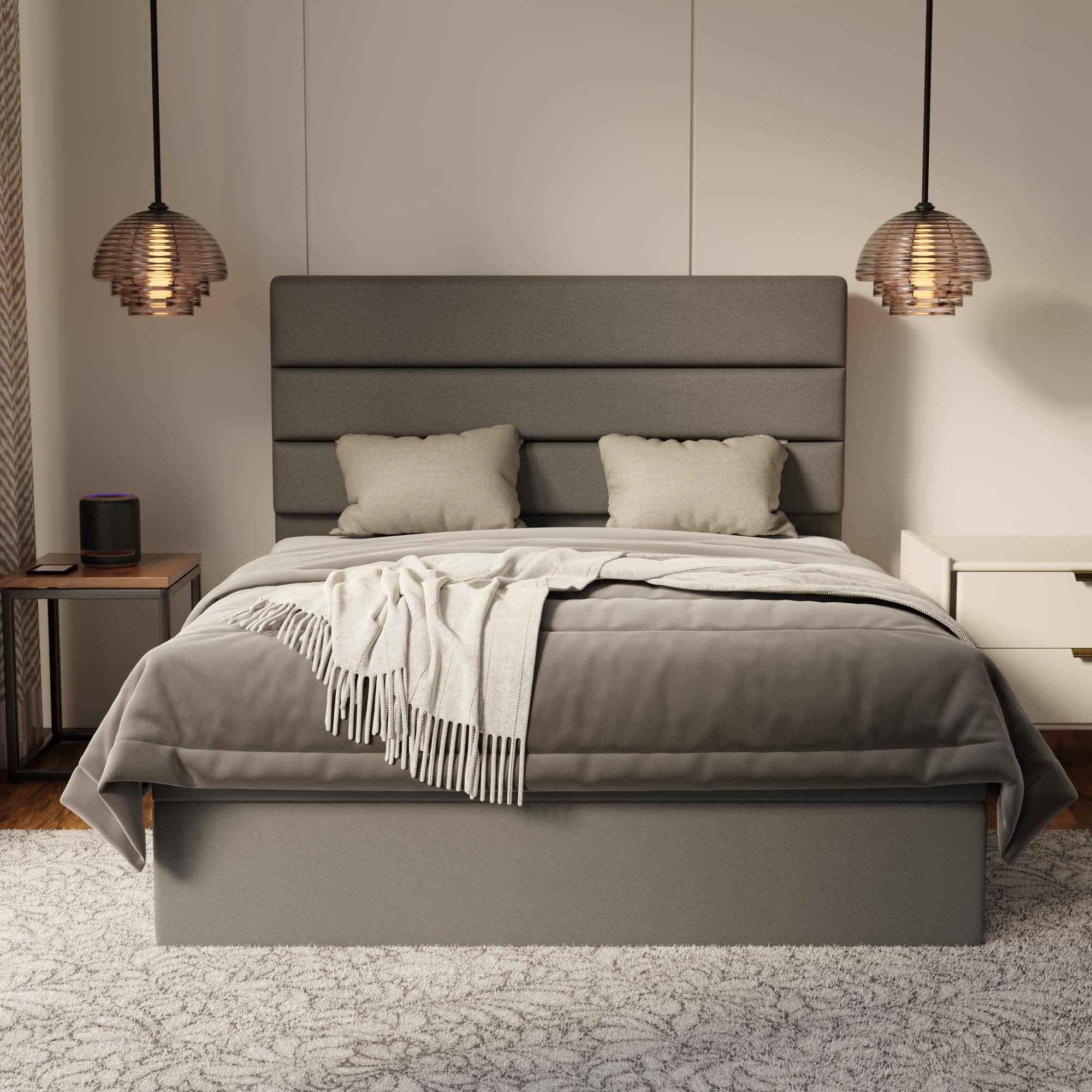 Corlune Fabric Storage Bed Frame (Water Repellent & Pet Friendly) by Somnuz