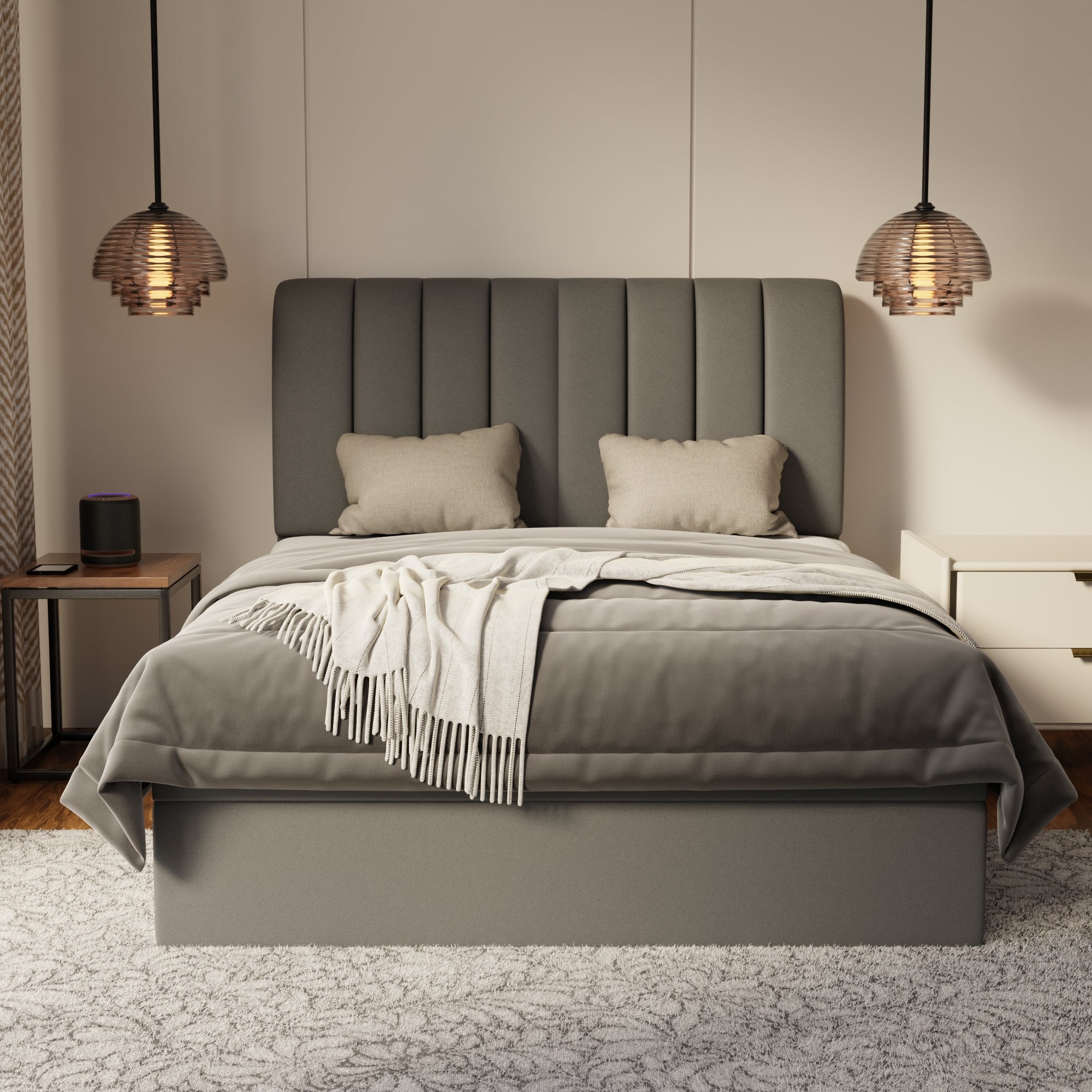 Trevino Fabric Storage Bed Frame (Water Repellent & Pet Friendly) by Somnuz