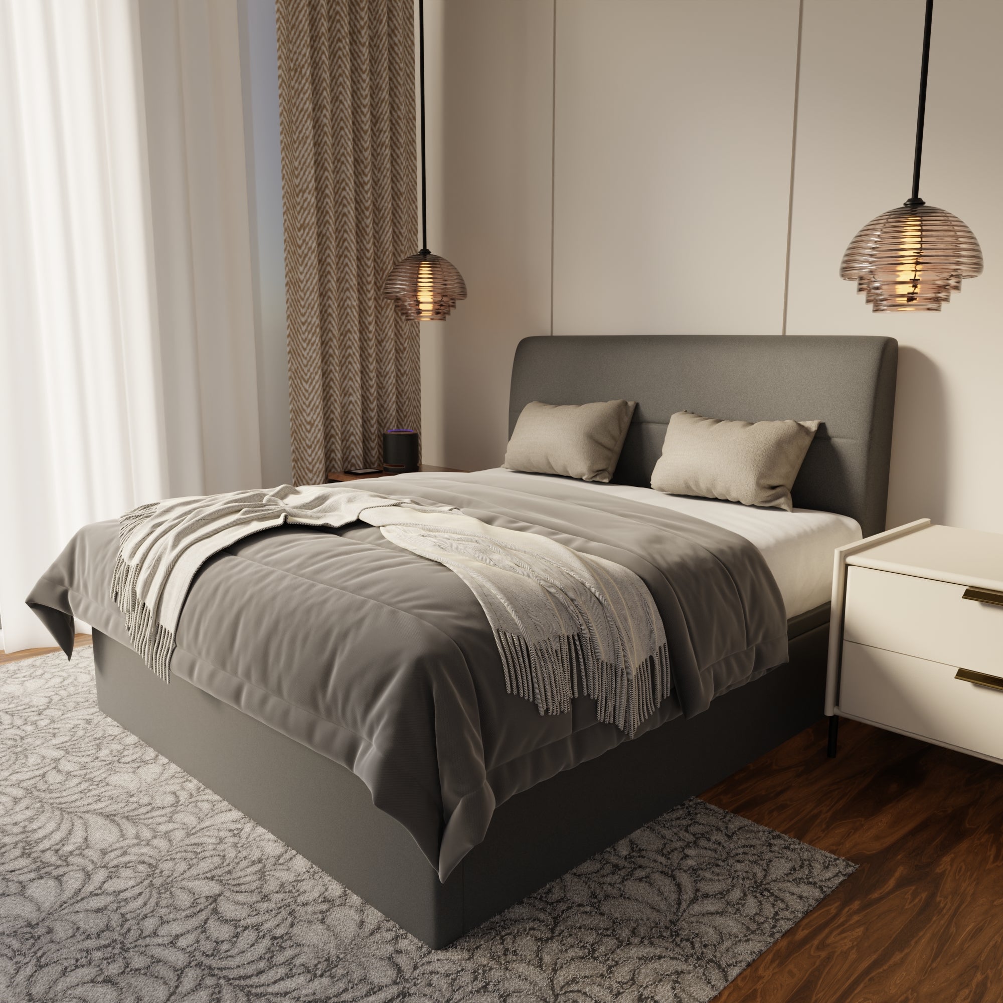 Lysara Fabric Storage Bed Frame (Water Repellent & Pet Friendly) by Somnuz