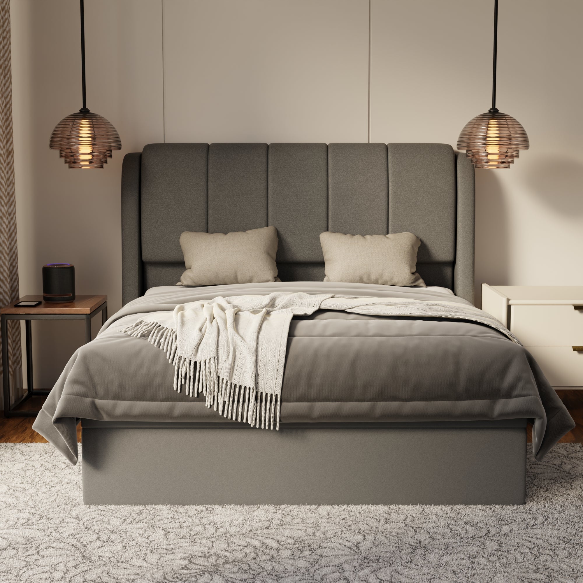 Brinley Fabric Storage Bed Frame (Water Repellent & Pet Friendly) by Somnuz