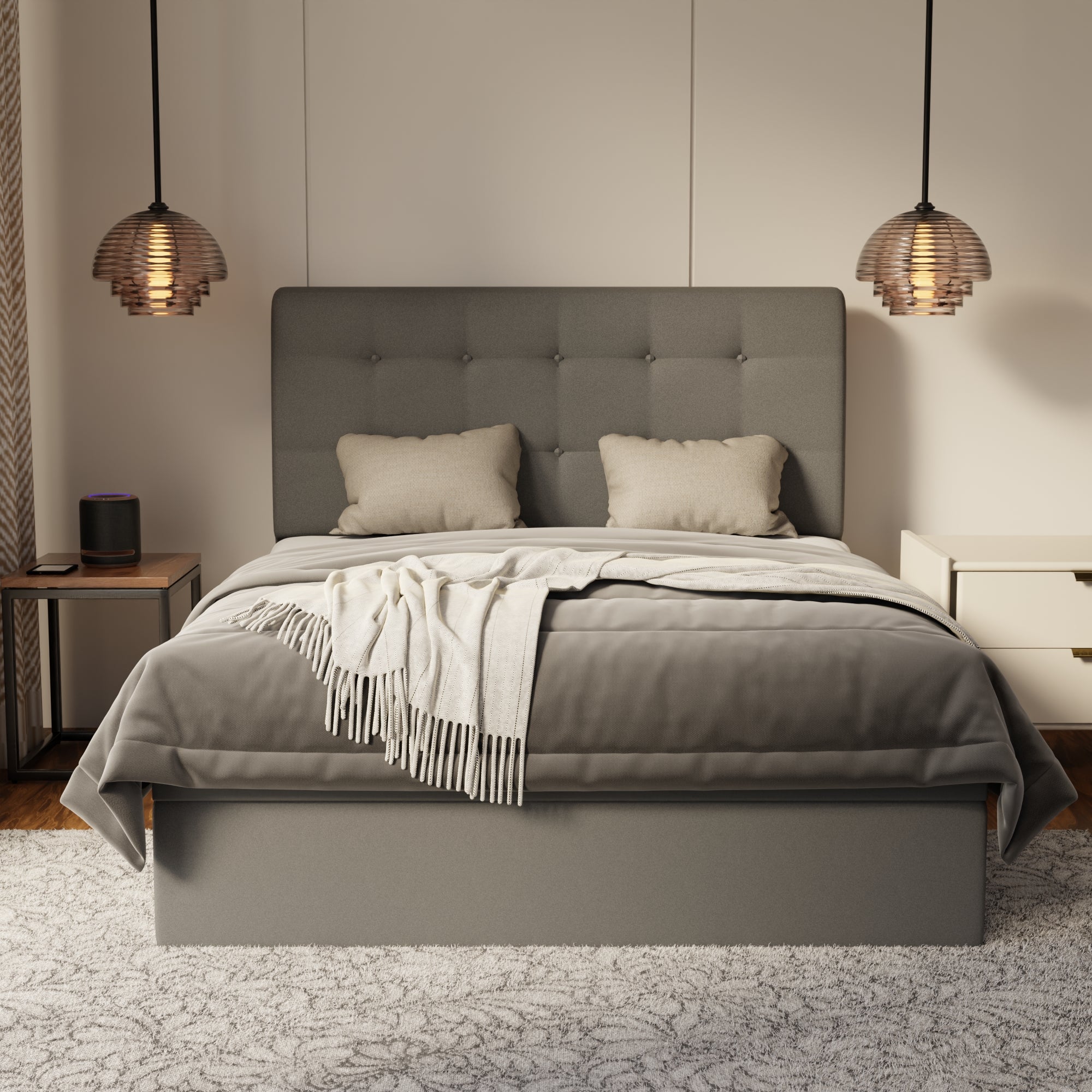 Endora Fabric Storage Bed Frame (Water Repellent & Pet Friendly) by Somnuz
