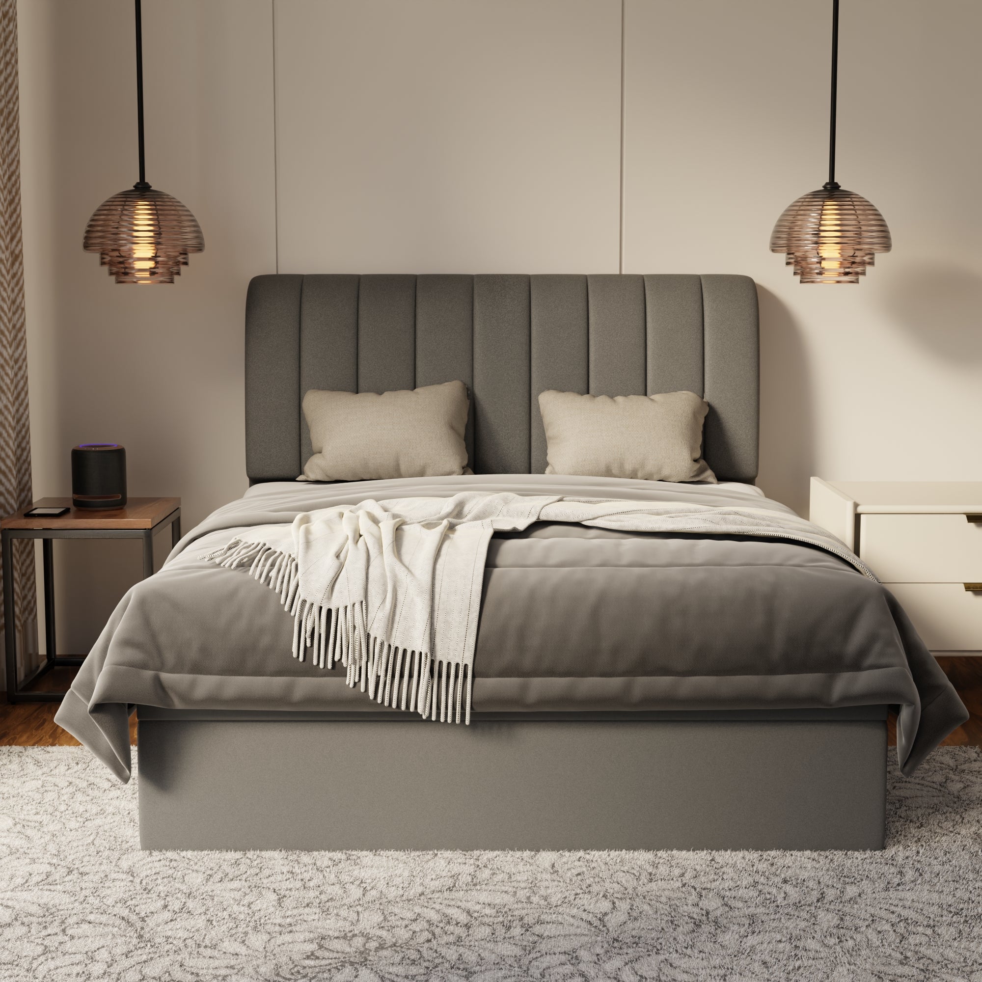 Kuro Fabric Storage Bed Frame (Water Repellent & Pet Friendly) by Somnuz