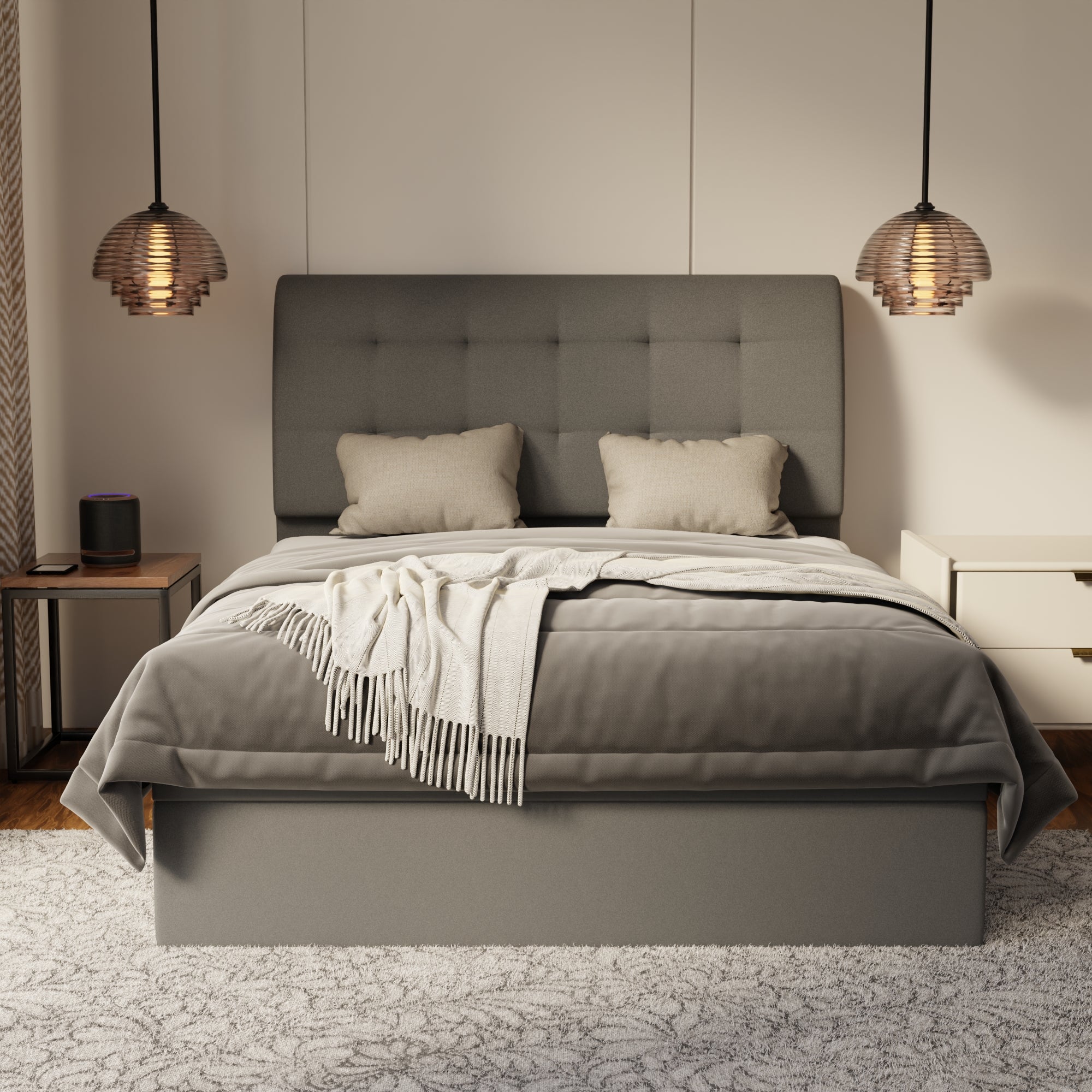 Haldor Fabric Storage Bed Frame (Water Repellent & Pet Friendly) by Somnuz