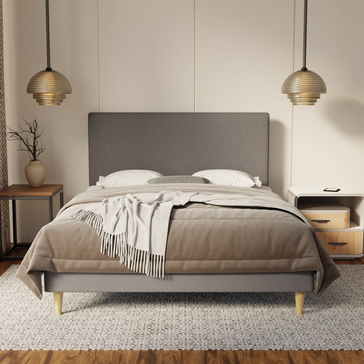 Kira Fabric Bed Frame (Water Repellent & Pet friendly) By Somnuz SSE