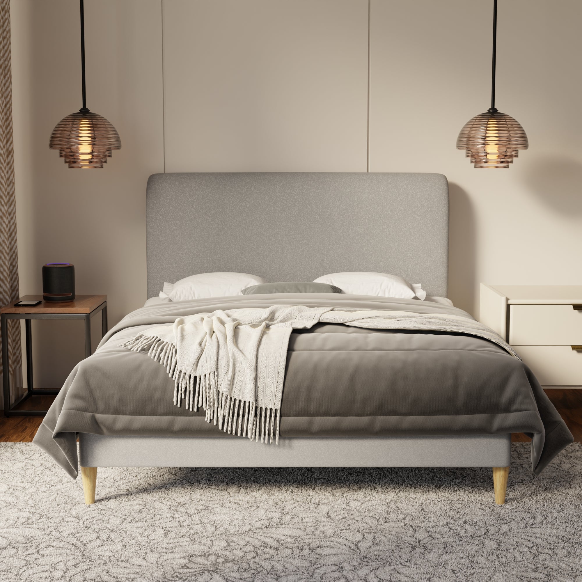Vintaro Fabric Bed Frame (Water Repellent & Pet friendly) by Somnuz