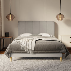 Caldrin Fabric Bed Frame (Water Repellent & Pet friendly) by Somnuz