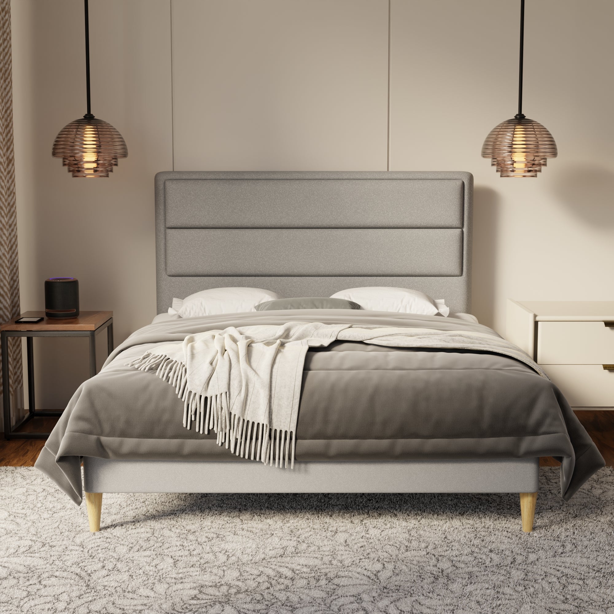 Zorvain Fabric Bed Frame (Water Repellent & Pet friendly) by Somnuz