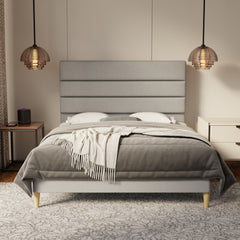 Corlune Fabric Bed Frame (Water Repellent & Pet friendly) by Somnuz