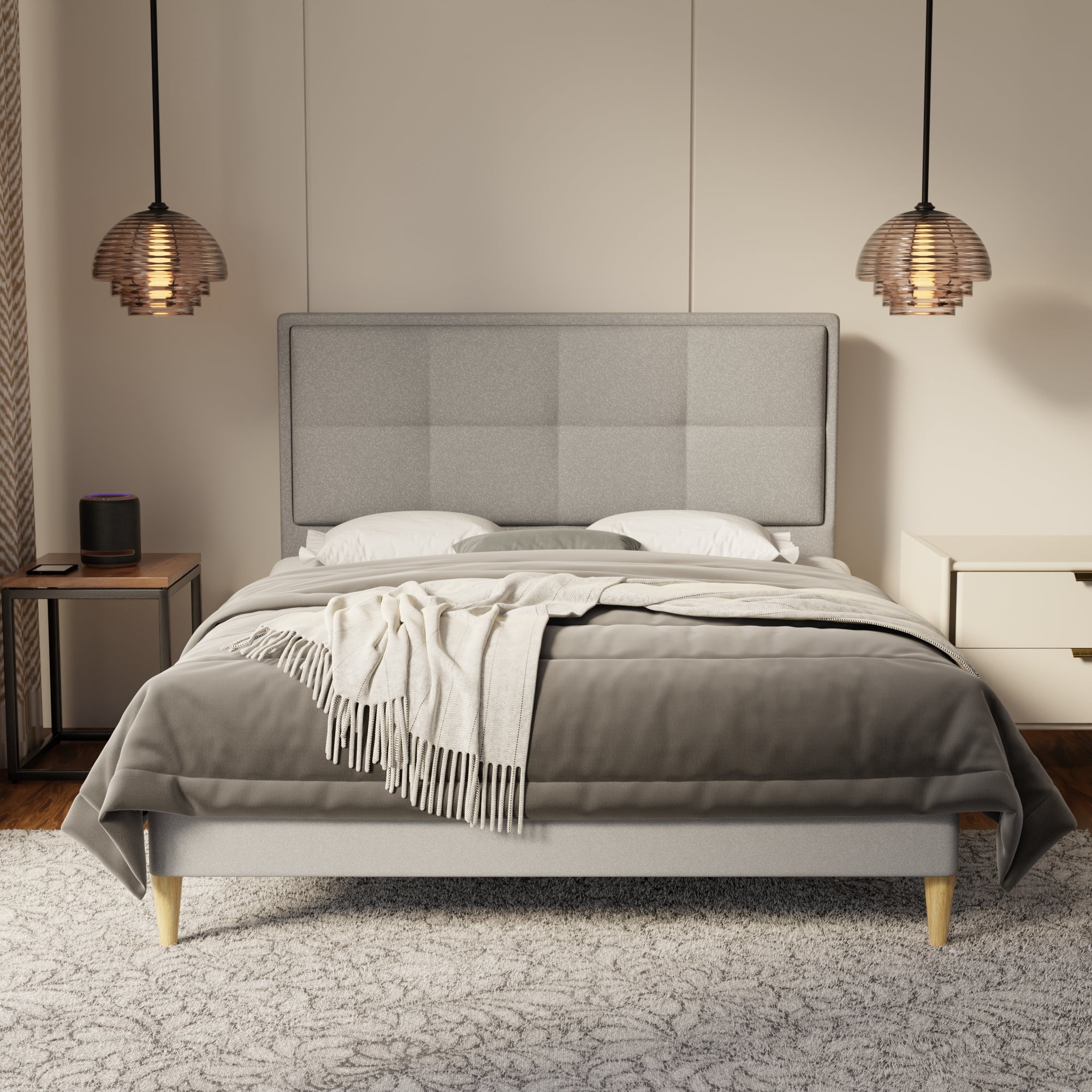 Solvane Fabric Bed Frame (Water Repellent & Pet friendly) by Somnuz